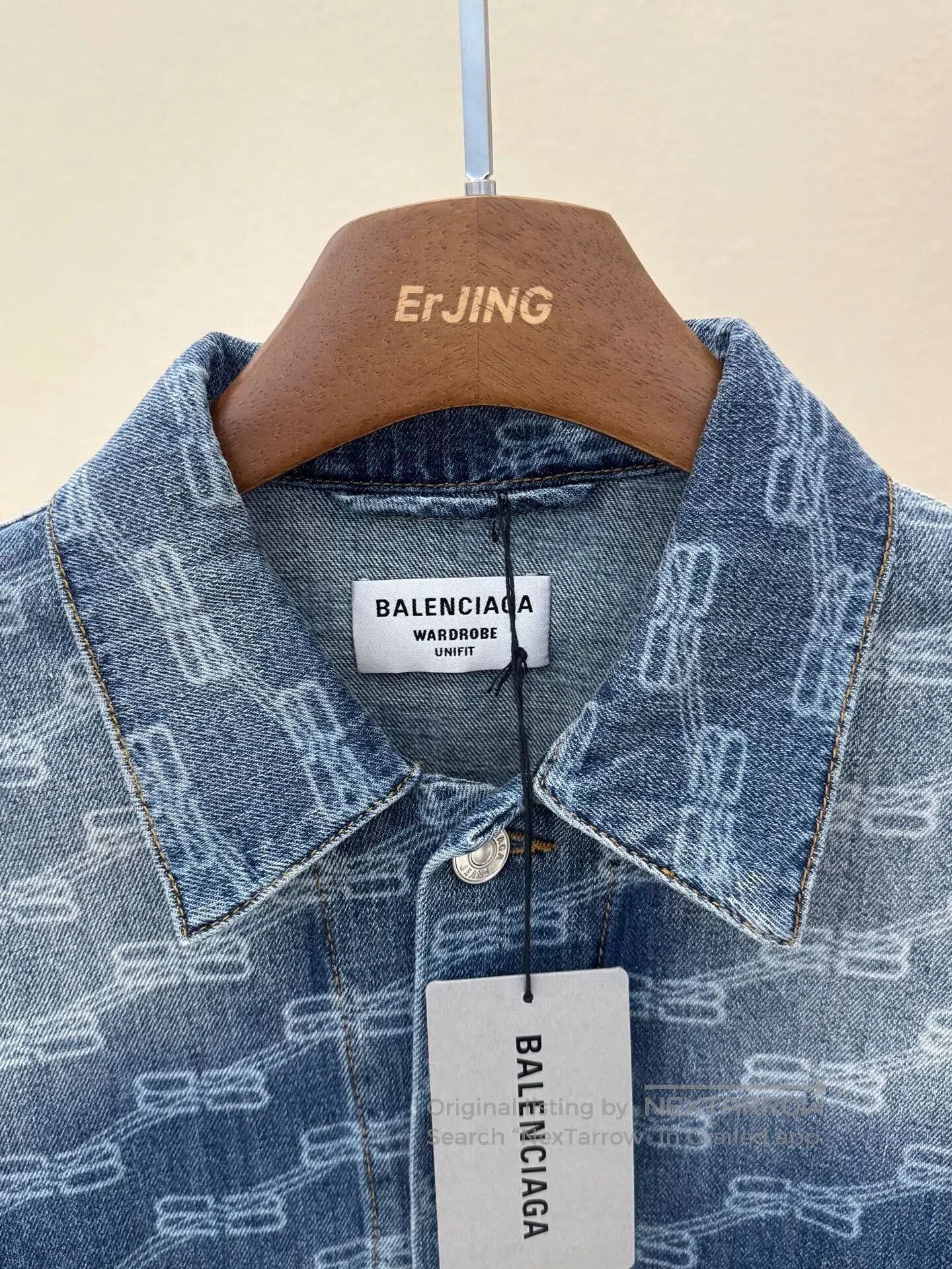 Balenciaga Balenciaga Blue Logo Print Denim Jacket. Size US XS / EU 42 / 0 - 6 Thumbnail