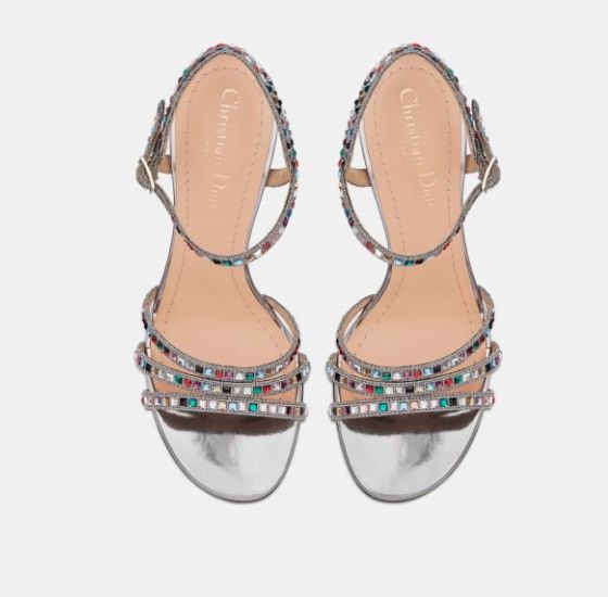 Dior o1w1db10924 Gem Heeled Sandal in Silver Size US 6 / IT 36 - 4 Thumbnail