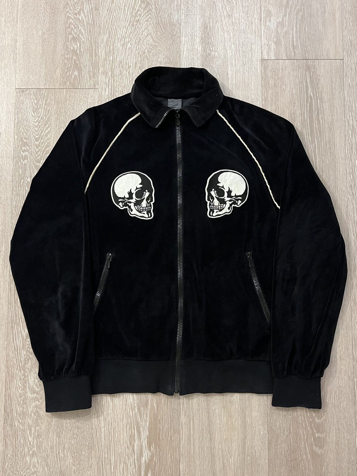 Number (N)ine SS04 Double Skull Velour Track Jacket Size US M / EU 48-50 / 2 - 2 Thumbnail