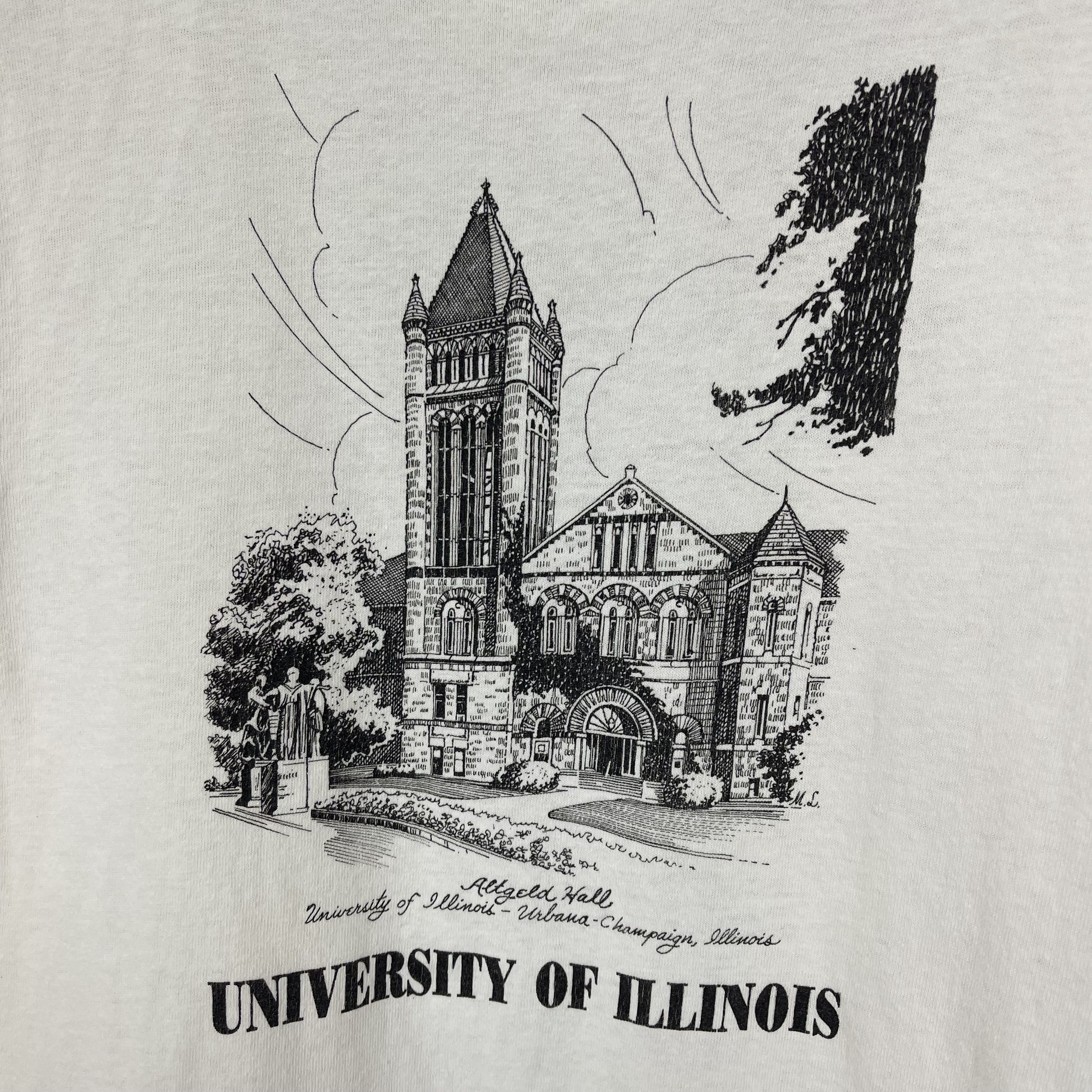 Fruit Of The Loom 90s Vintage UNIVERSITY OF ILLINOIS T Shirt #1740/07 Size US M / EU 48-50 / 2 - 2 Thumbnail