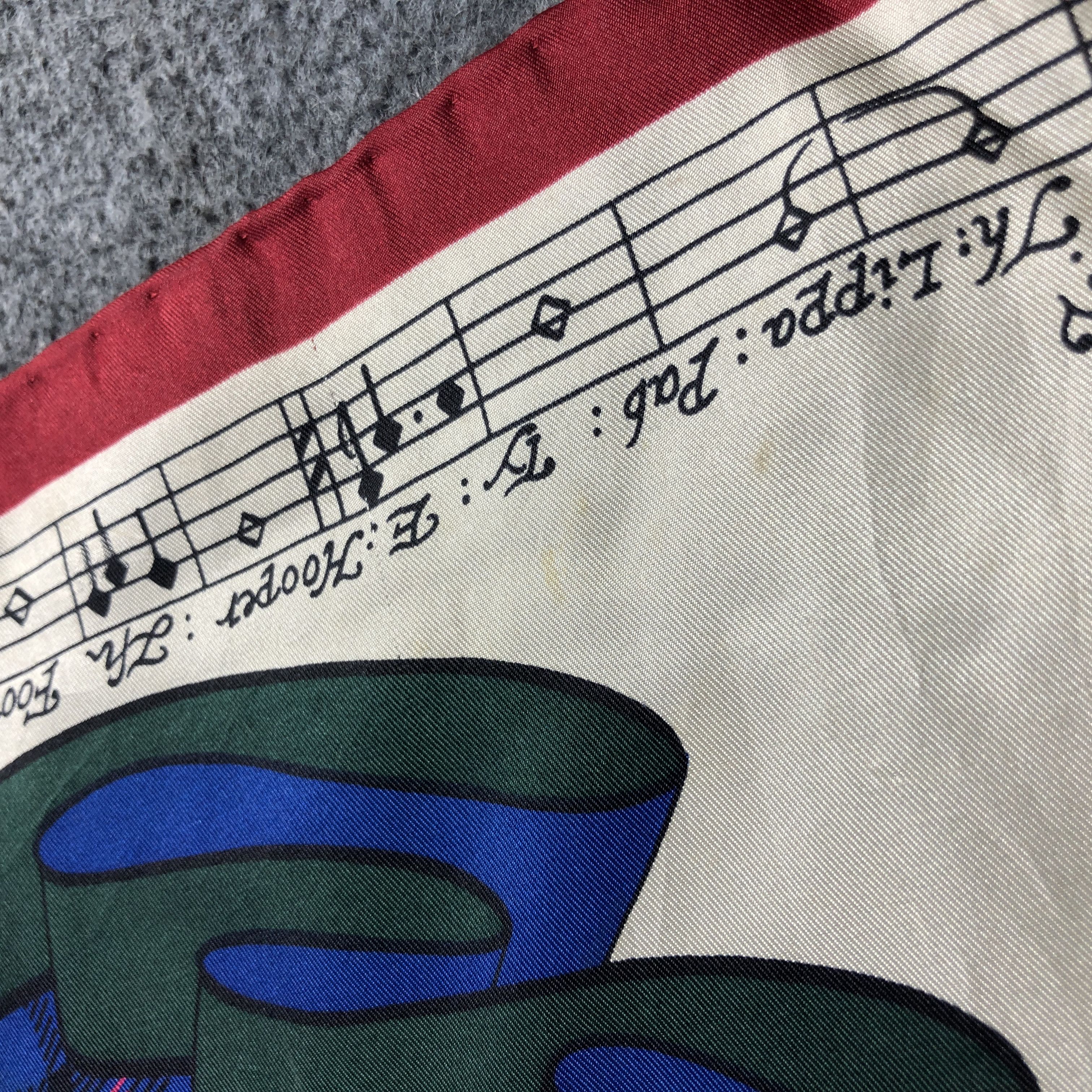 Japanese Brand Luxury Music Silk Scarf M1193 Size ONE SIZE - 6 Thumbnail
