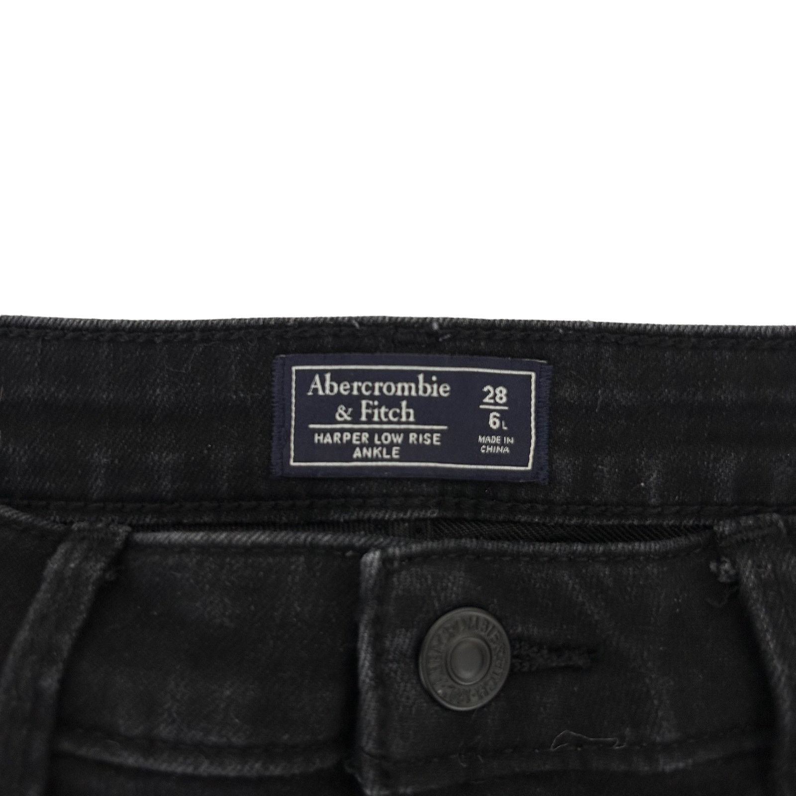 Abercrombie & Fitch Abercrombie Harper Low Rise Ankle Jeans Silver Stripe Sz 6L Size 28" / US 6 / IT 42 - 3 Thumbnail