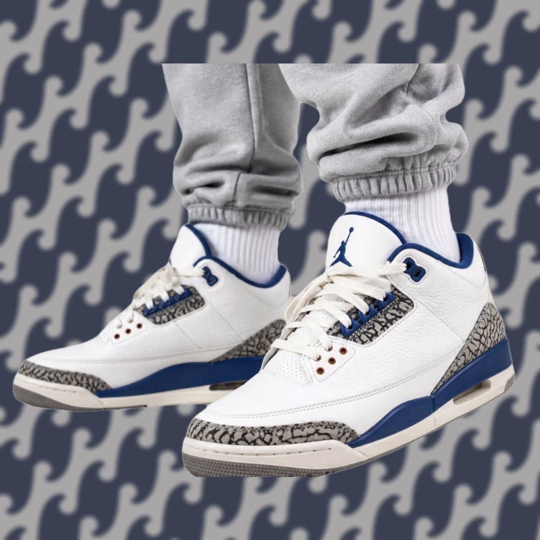 Jordan Brand Nike Air Jordan 3 Retro True Blue 2022 CT8532-148 Men's Size 9 White Blue Size US 9 / EU 42 - 1 Thumbnail