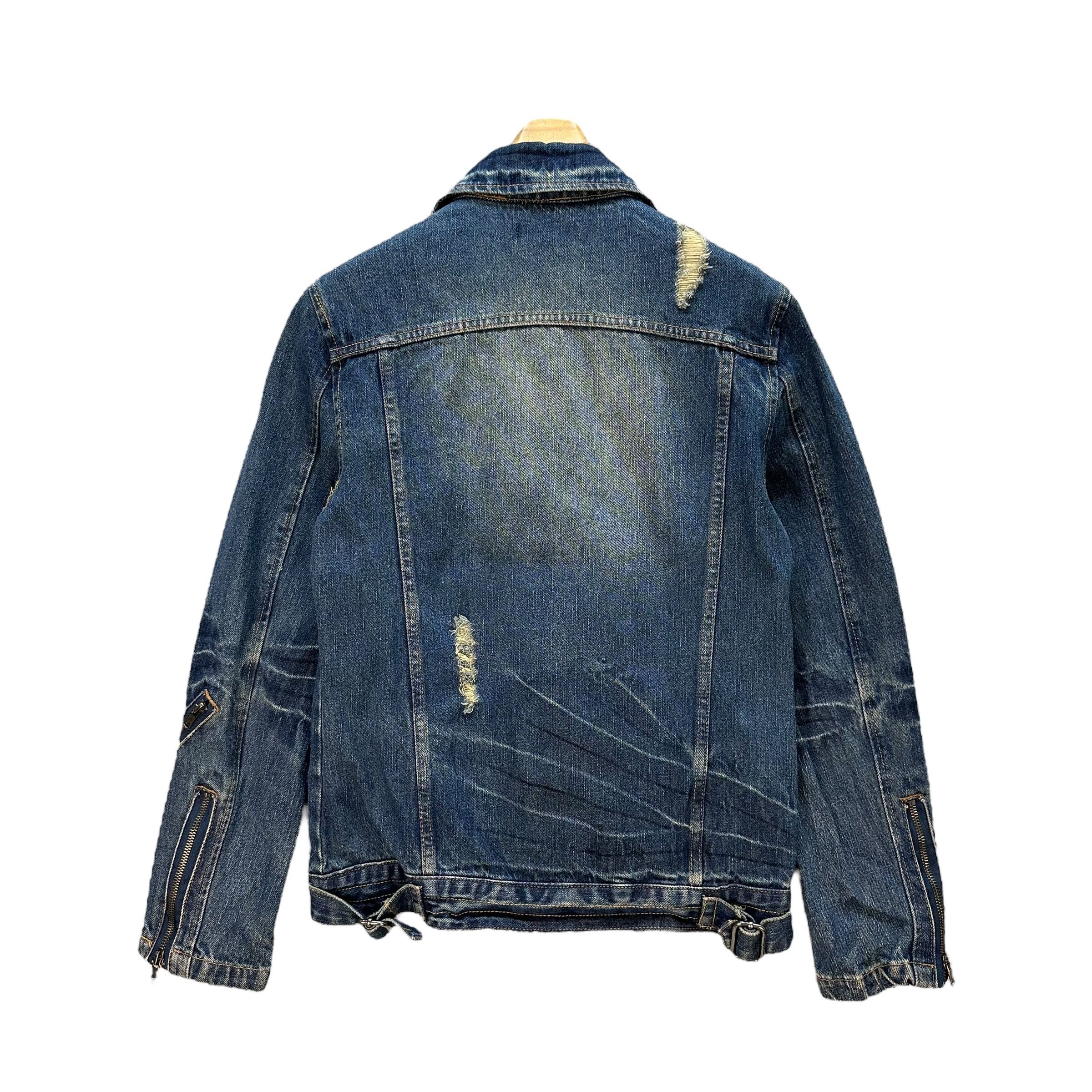 Japanese Brand Berning Sho Black Label Double Collar Denim Jacket #A27-0620 Size US M / EU 48-50 / 2 - 12 Thumbnail