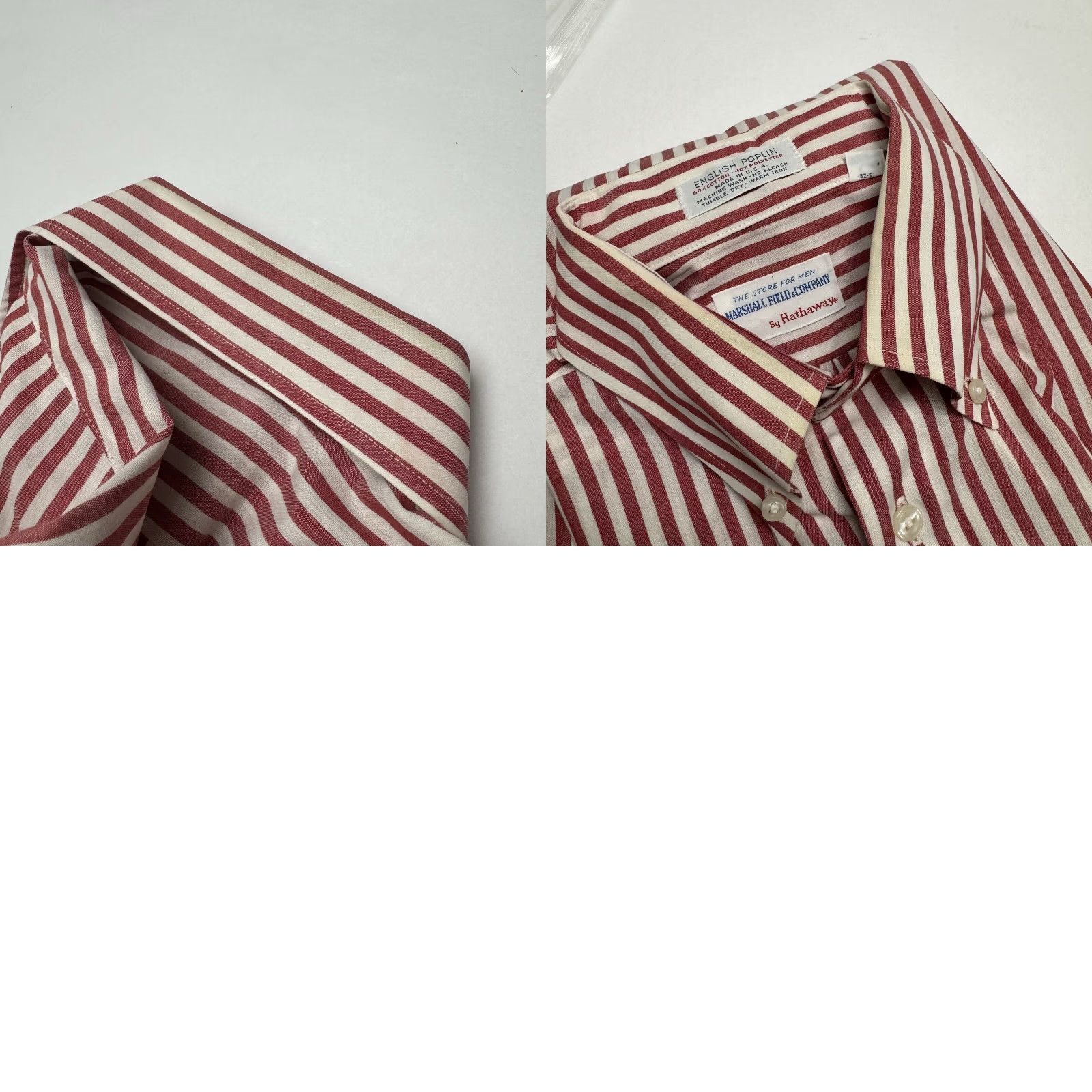 Vintage VINTAGE Marshall Field & Co True 50s Small English Poplin Long Sleeve Shirt S Orange Cotton Sanforized United States Mens Size US S / EU 44-46 / 1 - 9 Thumbnail