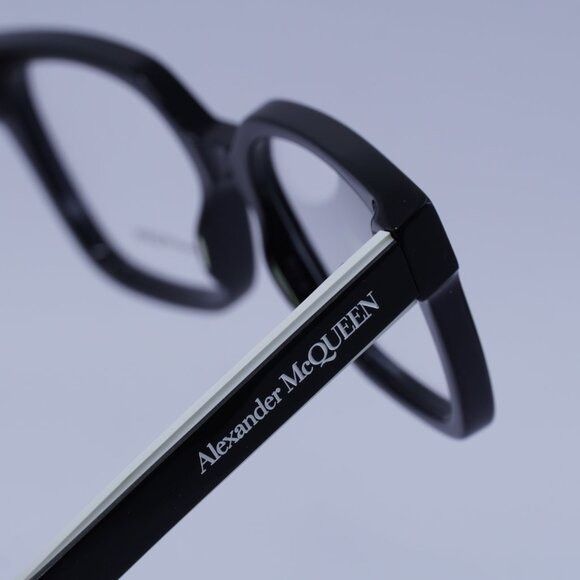 Alexander McQueen Alexander McQueen AM0358O 003 Eyeglasses White/Black 52mm Size ONE SIZE - 9 Thumbnail