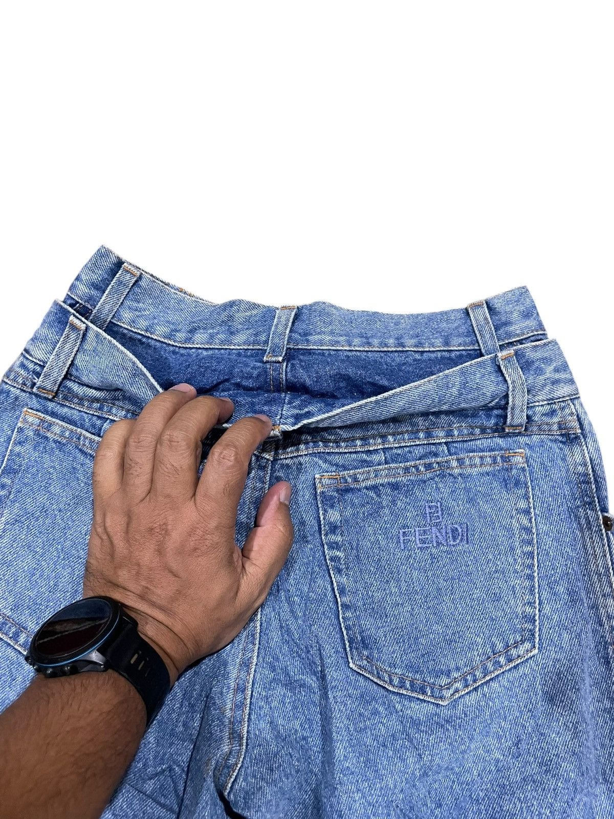 Fendi Fendi Double Waist VTG 90s Jeans Size 26" / US 2 / IT 38 - 14 Thumbnail