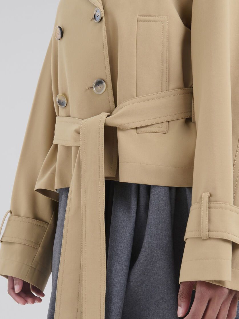 Marni o1f1d3z0326 Wool Blend Trench Jacket in Beige Size M / US 6-8 / IT 42-44 - 5 Thumbnail