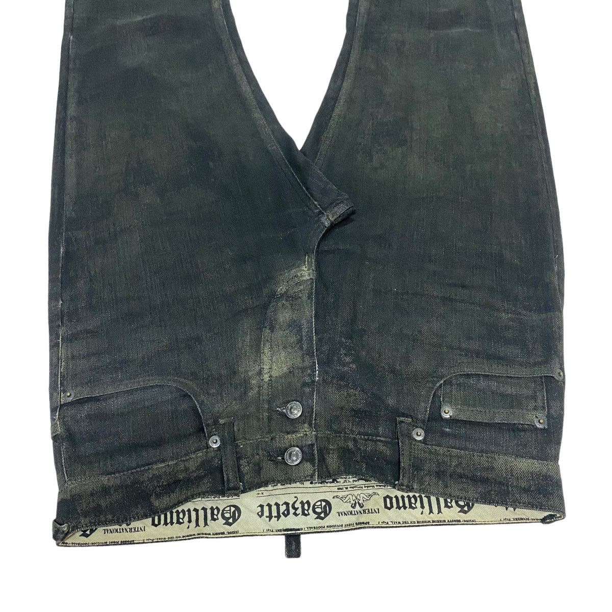 John Galliano John Galliano Black Dust Waxed Denim Jeans Size US 30 / EU 46 - 15 Thumbnail