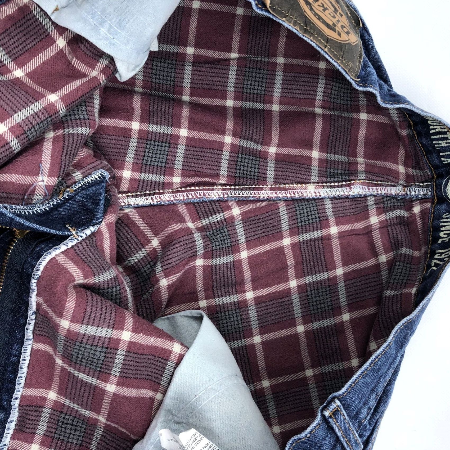 Dickies Dickies Jeans 38x32 Relaxed Fit Flannel Lined Dark Wash Blue Denim Shirt? Size US 38 / EU 54 - 4 Thumbnail