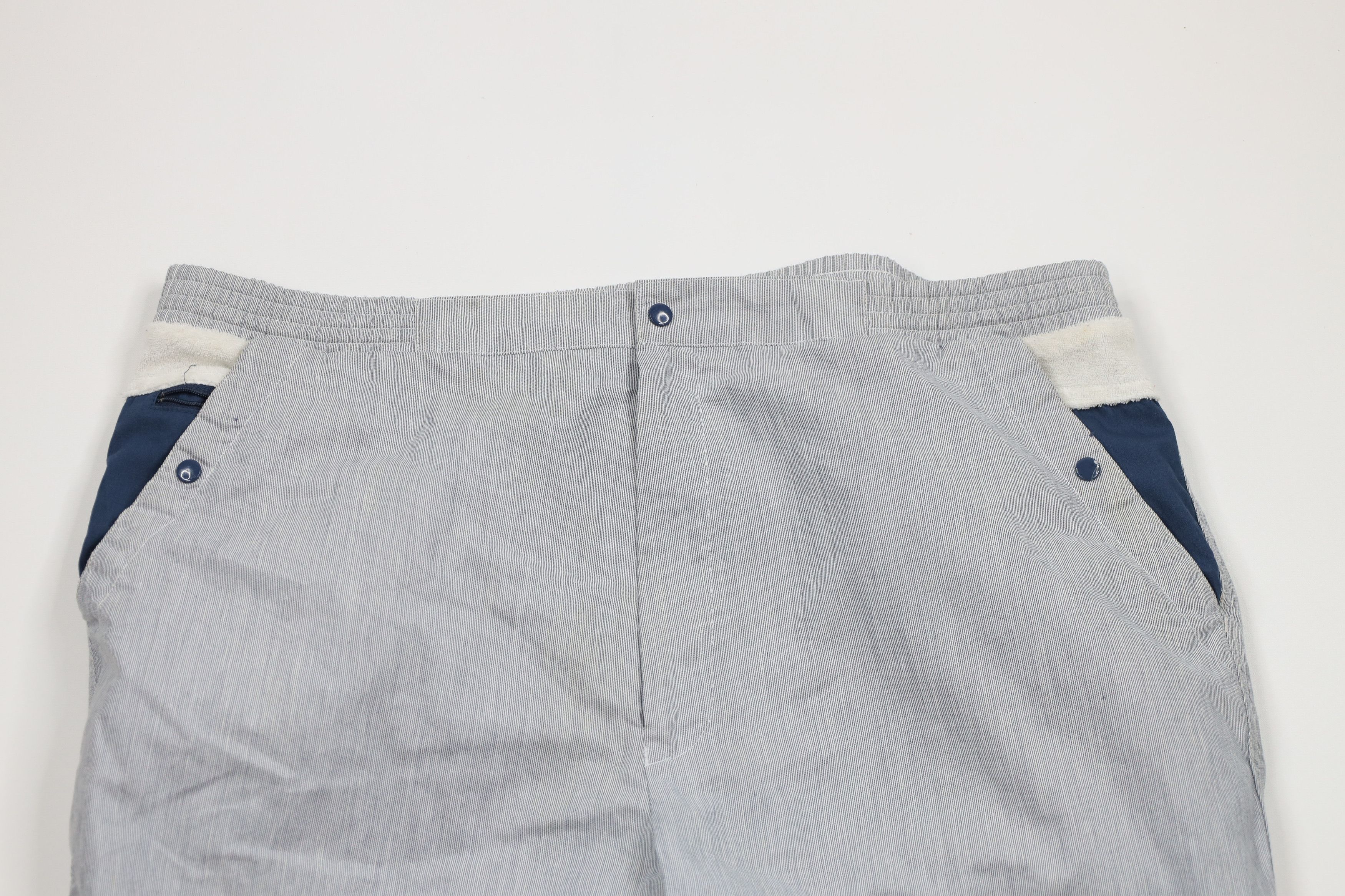 Vintage Vintage 70s Streetwear Trim Striped Wide Leg Pants Blue Size US 38 / EU 54 - 2 Thumbnail
