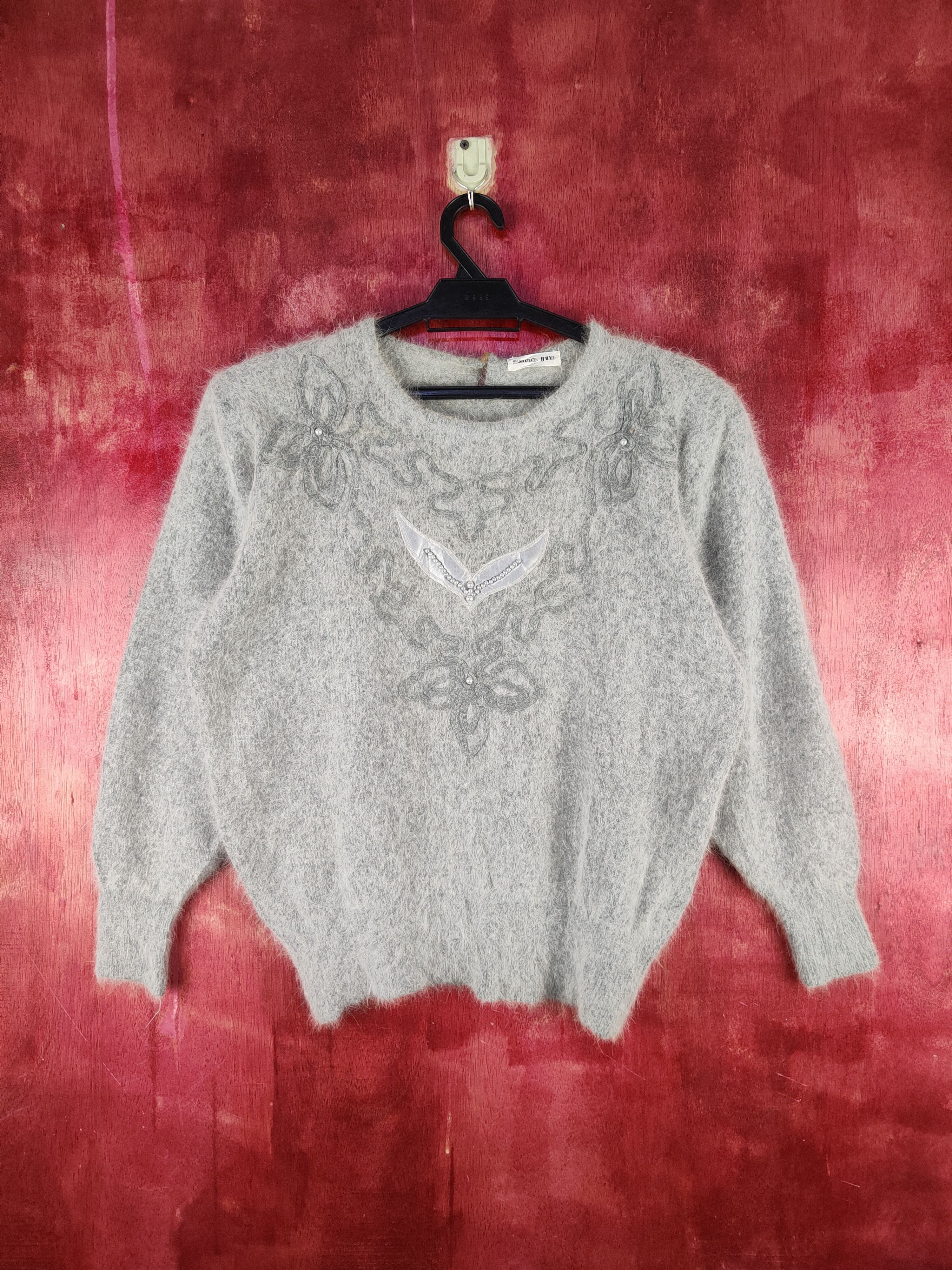Homespun Knitwear × Japanese Brand × Vintage Sado Im Gray Shag Shaggy Fur Mohair Knitwear #S2104 Size S / US 4 / IT 40 - 1 Thumbnail