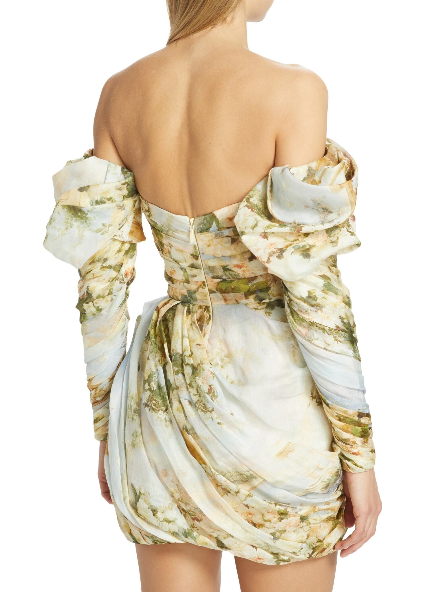 Zimmermann oc11z0225 Luminosity Drape Mini Dress in Multicolor Size M / US 6-8 / IT 42-44 - 4 Thumbnail