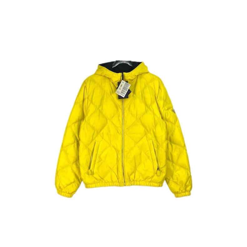 Prada Prada Lemon yellow metal triangle hooded down jacket 2502-N Size US M / EU 48-50 / 2 - 1 Thumbnail