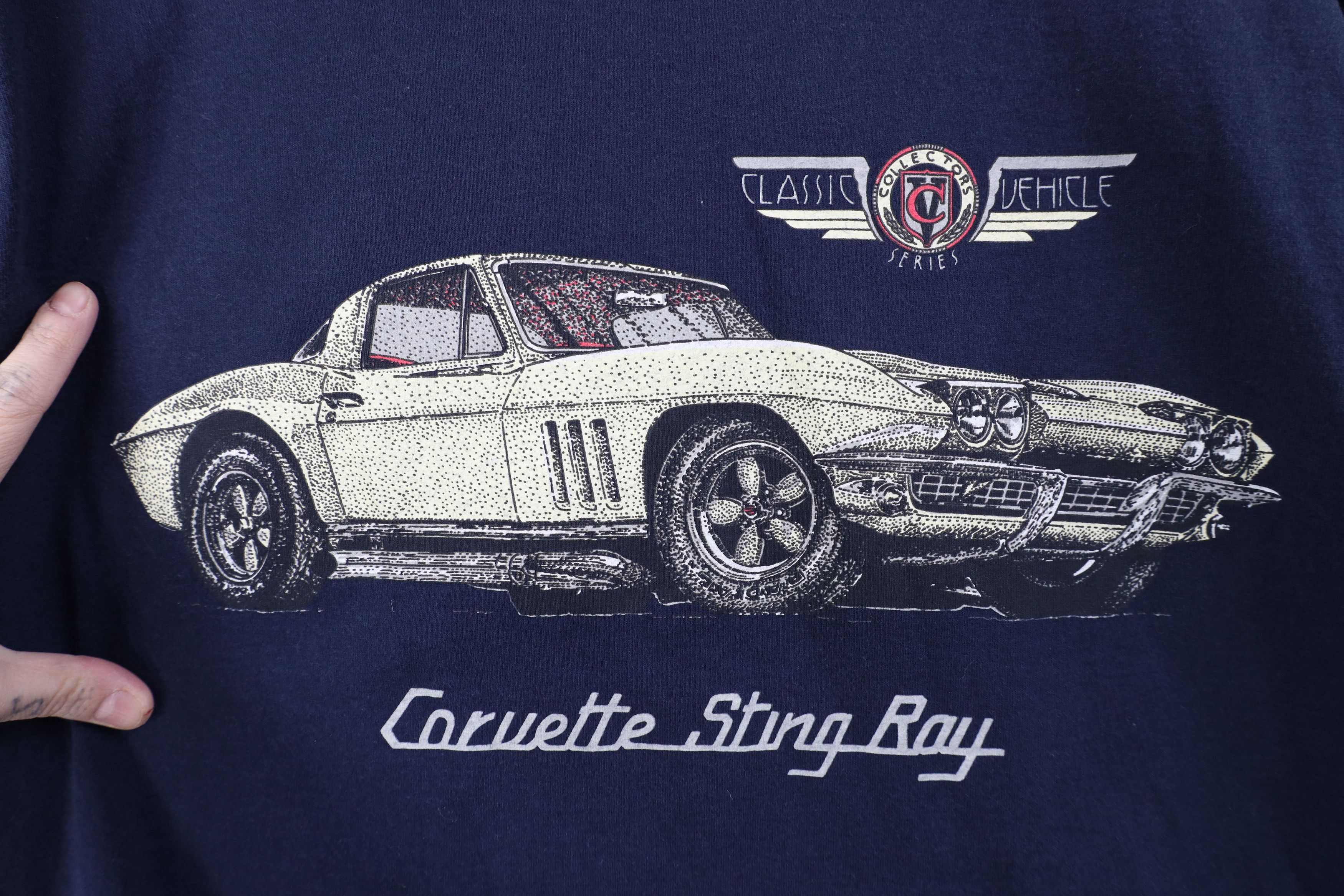 Vintage Vintage 90s Spell Corvette Sting Ray Muscle Car T-Shirt USA Size US L / EU 52-54 / 3 - 4 Thumbnail