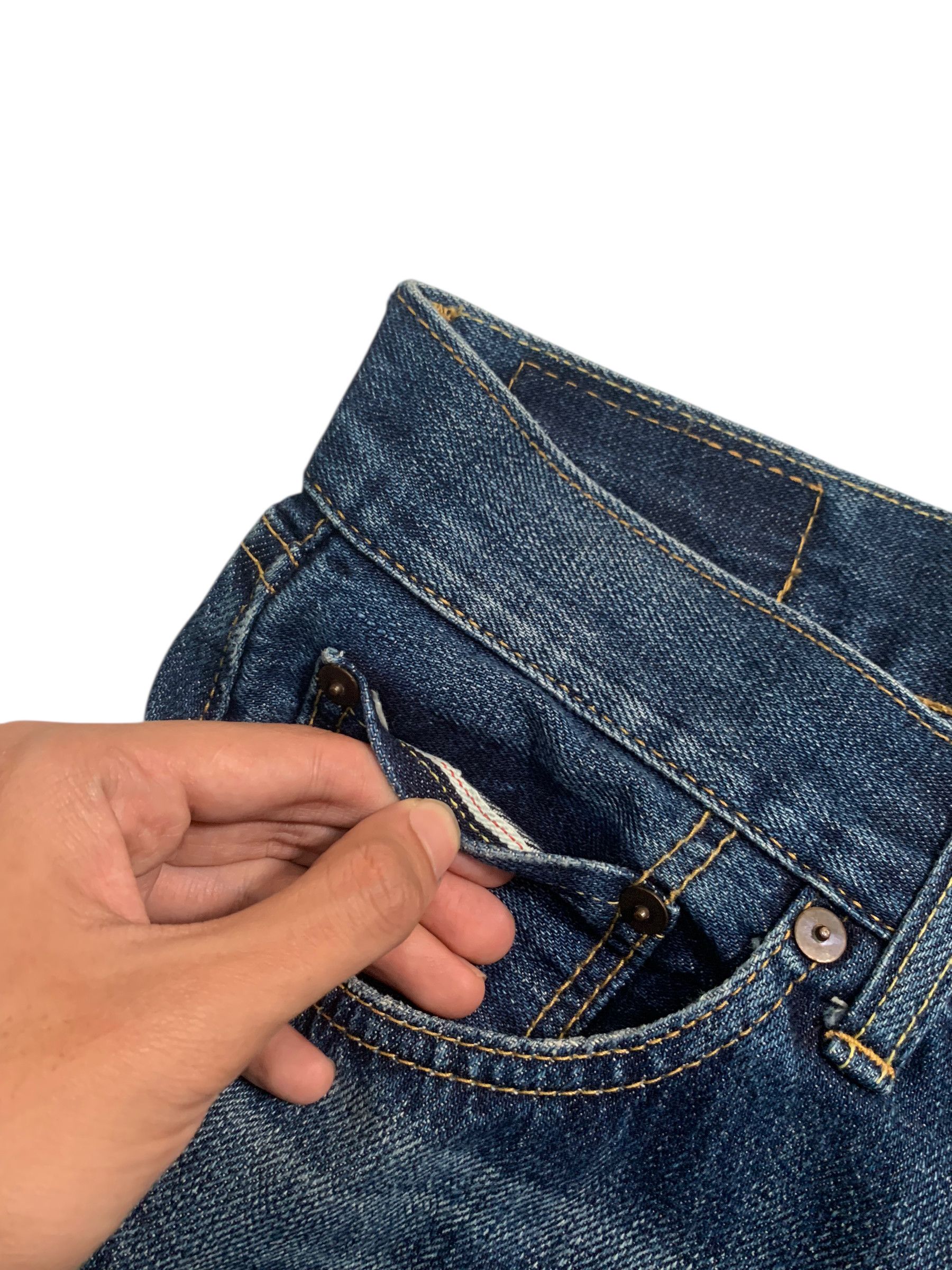 Kapital UNKNOWN BRAND JAPANESE SELVEDGE BUTTON FLY DISTRESSED DENIM Size US 32 / EU 48 - 9 Thumbnail