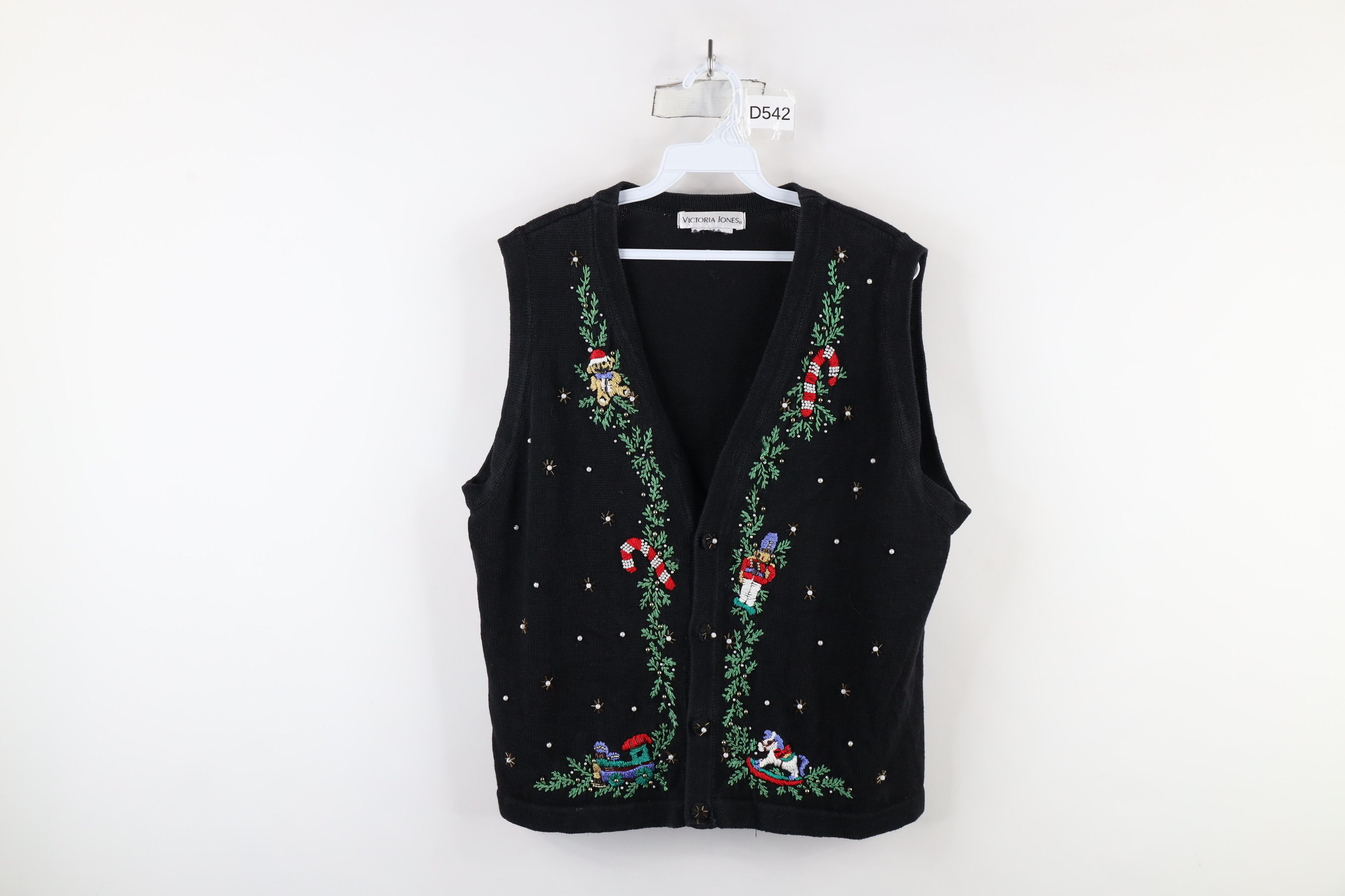 Vintage Vintage 90s Streetwear Embroidered Christmas Sweater Vest Size L / US 10 / IT 46 - 1 Thumbnail