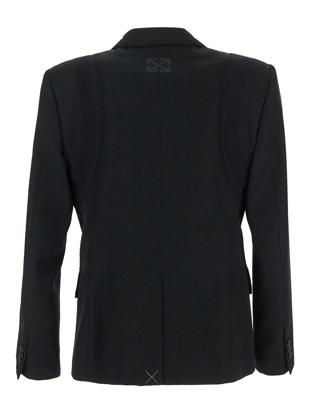 Off-White o1y0225 Logo Blazer in Black Size US M / EU 48-50 / 2 - 2 Thumbnail