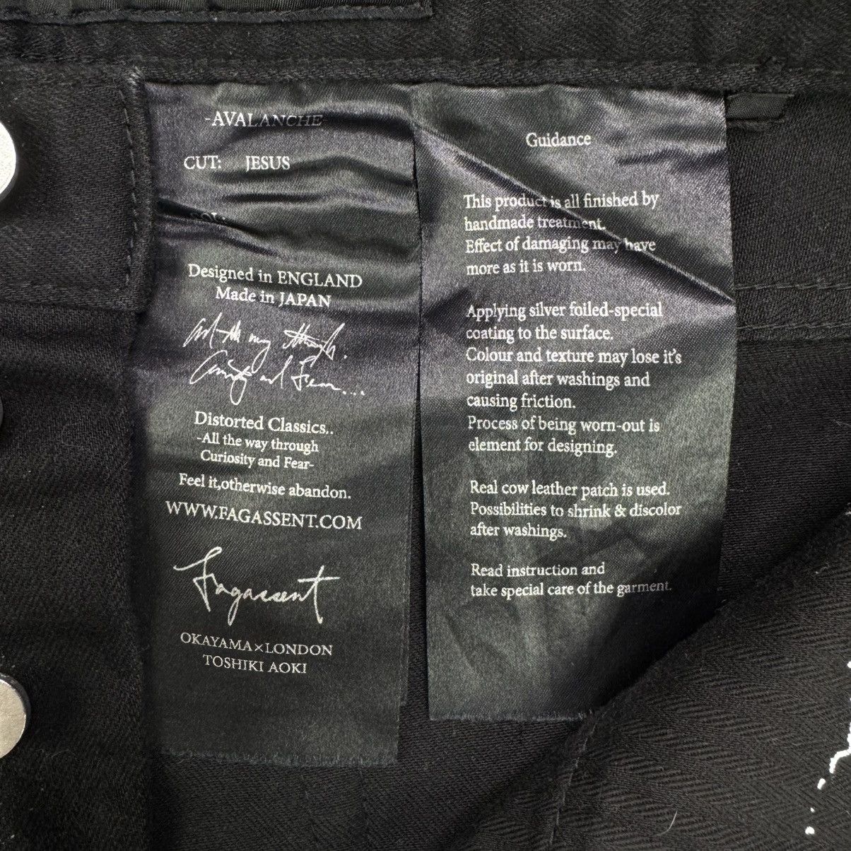 Fagassent Toshiki Aoki FAGASSENT BLACK PAINT SPLATTER DENIM Size US 32 / EU 48 - 4 Thumbnail