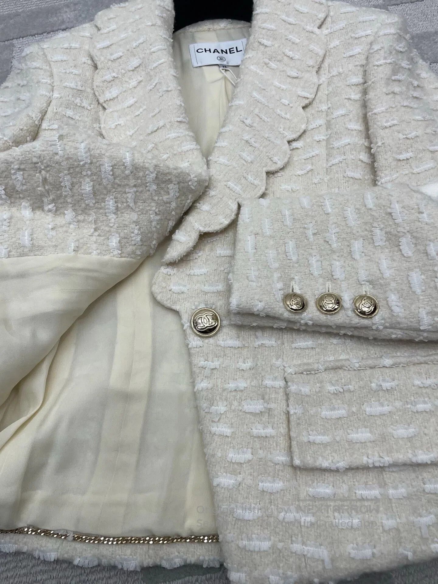Chanel Chanel Equestrian Cream Ruffled Jacket. Size S / US 4 / IT 40 - 5 Thumbnail