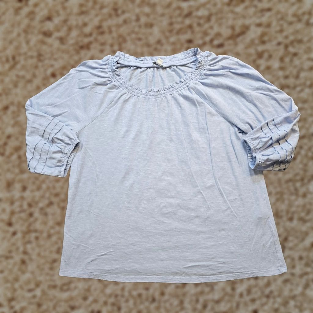 J. Jill J. Jill Top Womens Medium Blue Round Neck 3/4 Sleeve Boxy Stretch Casual Basic Shirt Women M Blue Round Neck Boxy Stretch Basic -J. Jill- Size M / US 6-8 / IT 42-44 - 1 Thumbnail