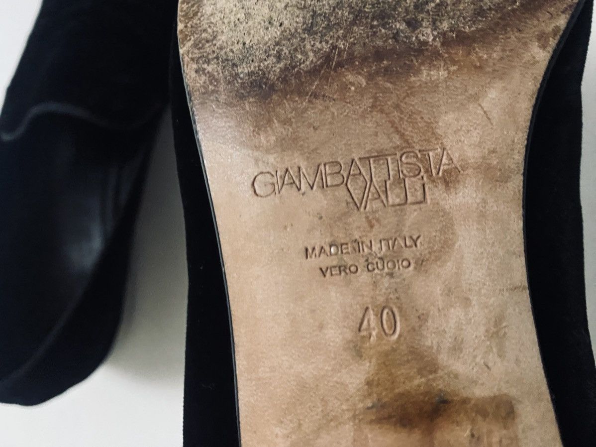 Giambattista Valli Giambattista Valli Black Velvet, Silk Mirrored Heel Loafer Size US 10 / IT 40 - 4 Thumbnail