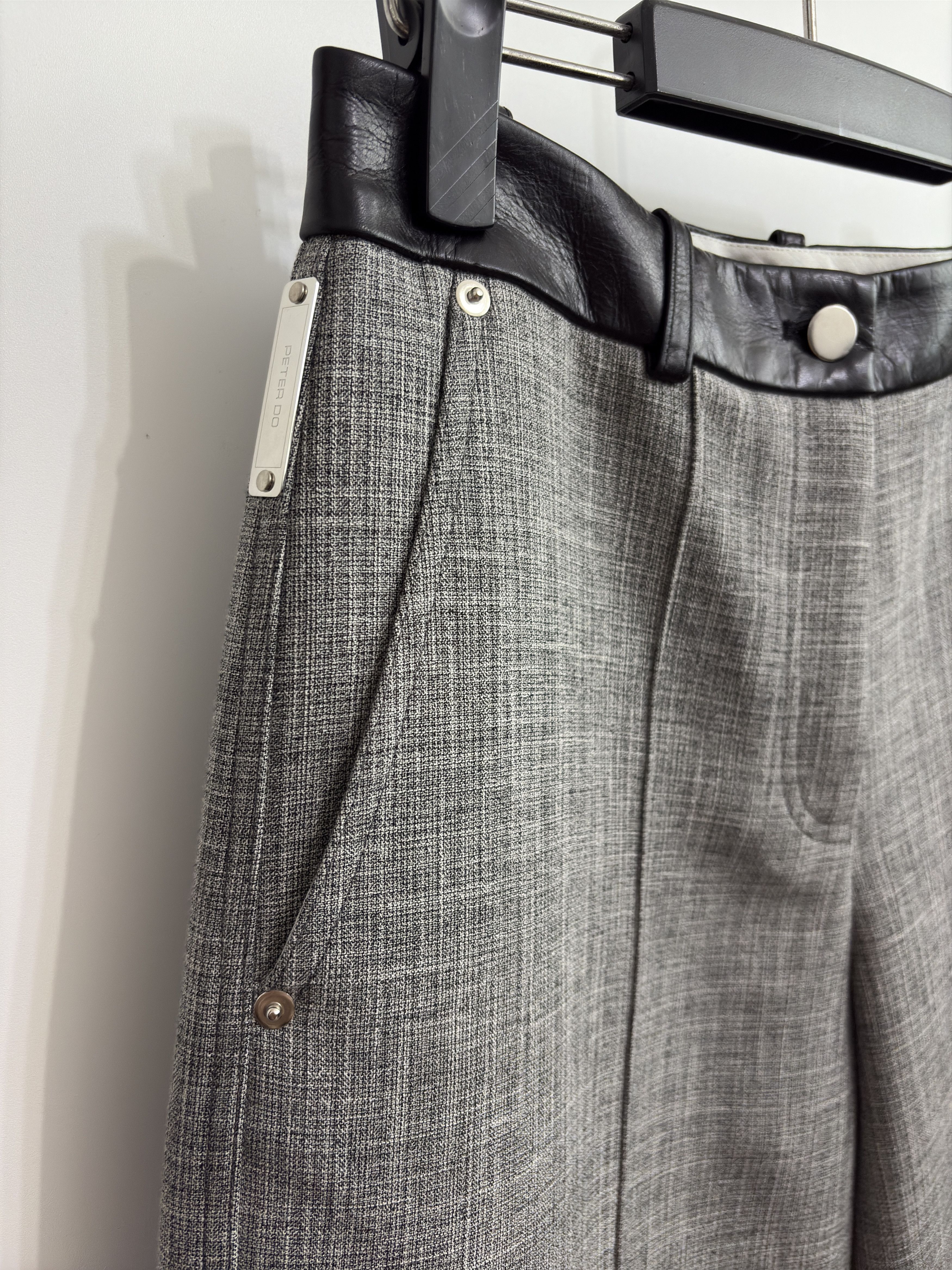 Peter Do 20FW Leather Mix Wool Pants Size US 29 - 3 Thumbnail