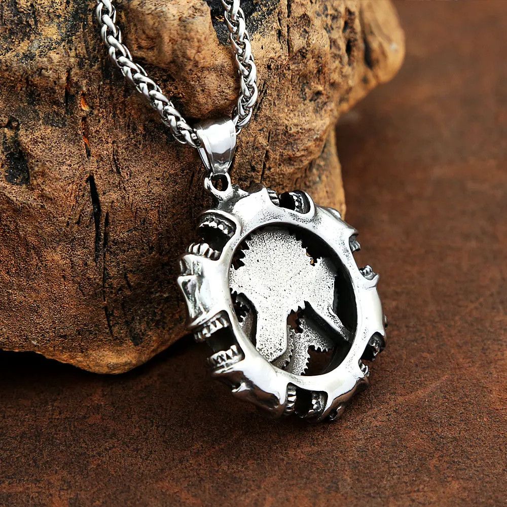 Jewelry Steampunk Mechanical Skull Pendant Stainless Necklace Gifts Size ONE SIZE - 5 Thumbnail