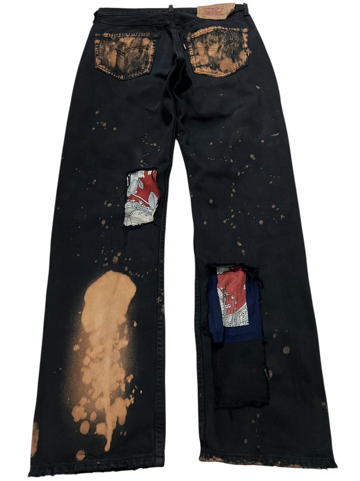 Levi's 💥Insane 90’s Levis 501 Distressed Black Jeans Size US 30 / EU 46 - 2 Thumbnail