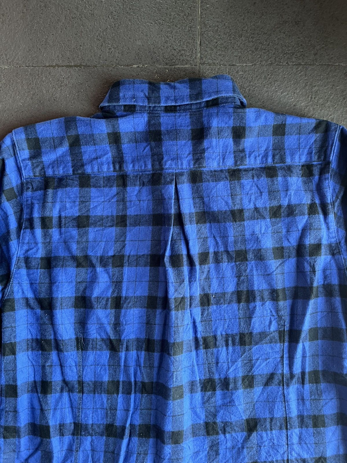 Filson Vintage Flannel Plaid Blue Black Thick Cotton B/D Shirt Size US M / EU 48-50 / 2 - 7 Thumbnail
