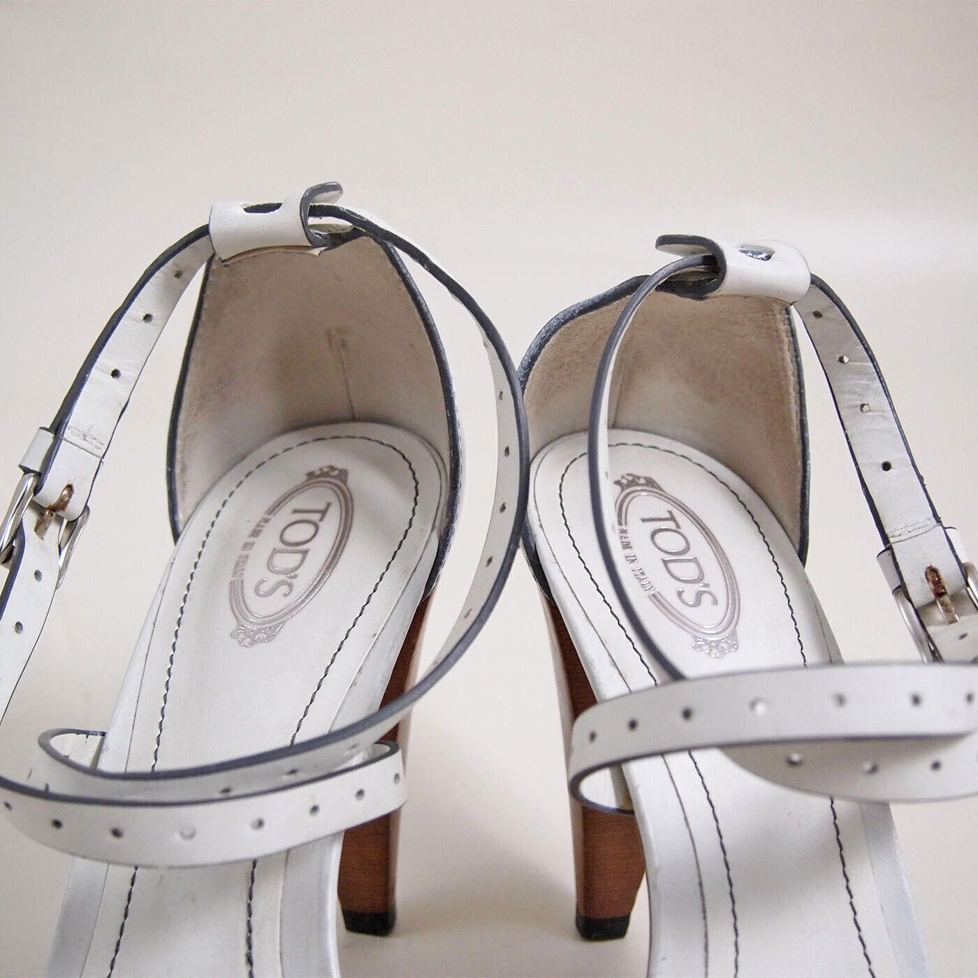 Tod's Tod's Strappy Sandals High Heel White Womens US 9 EU 39 Size US 9 / IT 39 - 4 Thumbnail