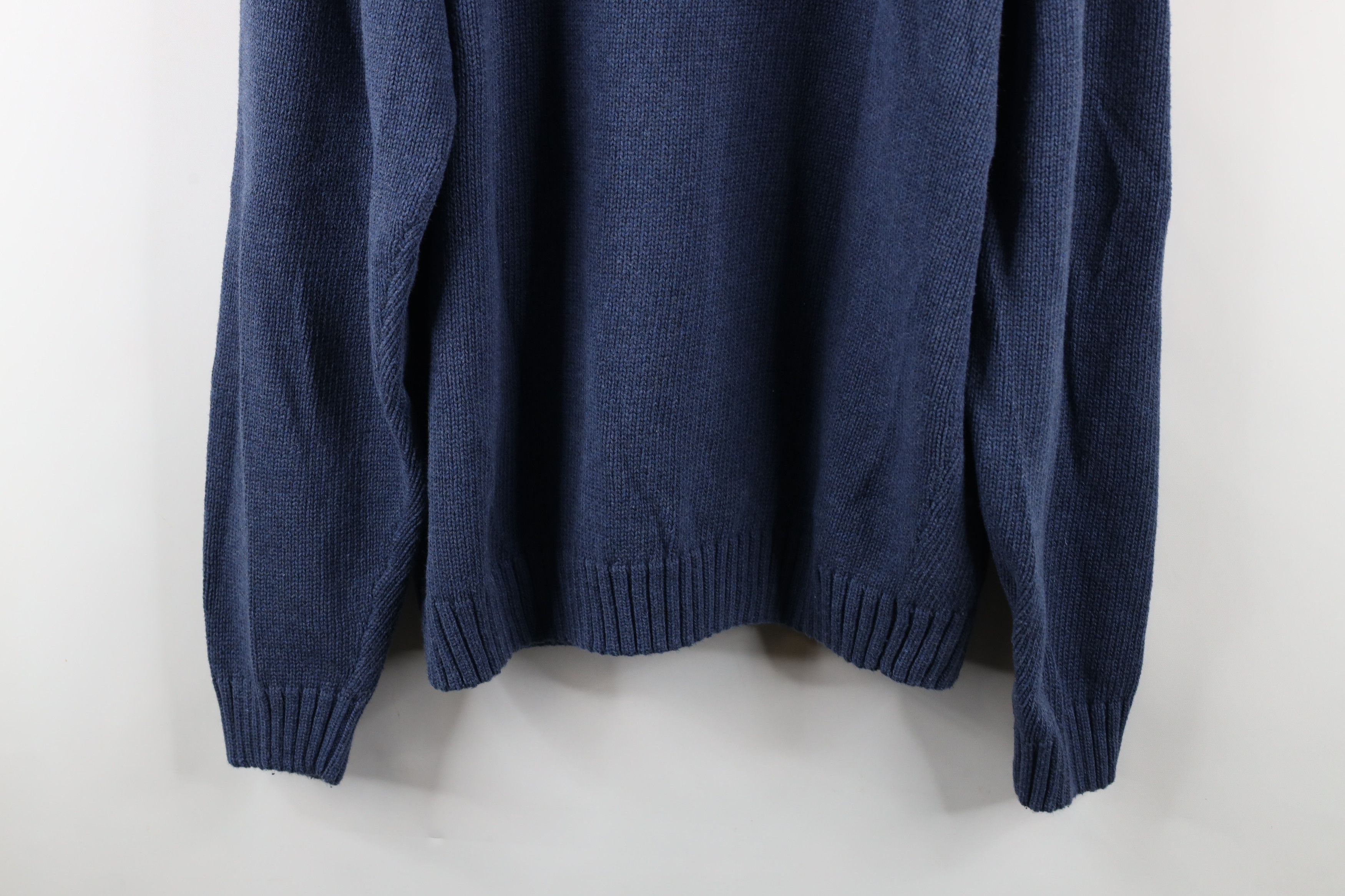 Vintage Vintage 90s Streetwear Cotton Knit Crewneck Sweater Blue Size US XL / EU 56 / 4 - 8 Thumbnail