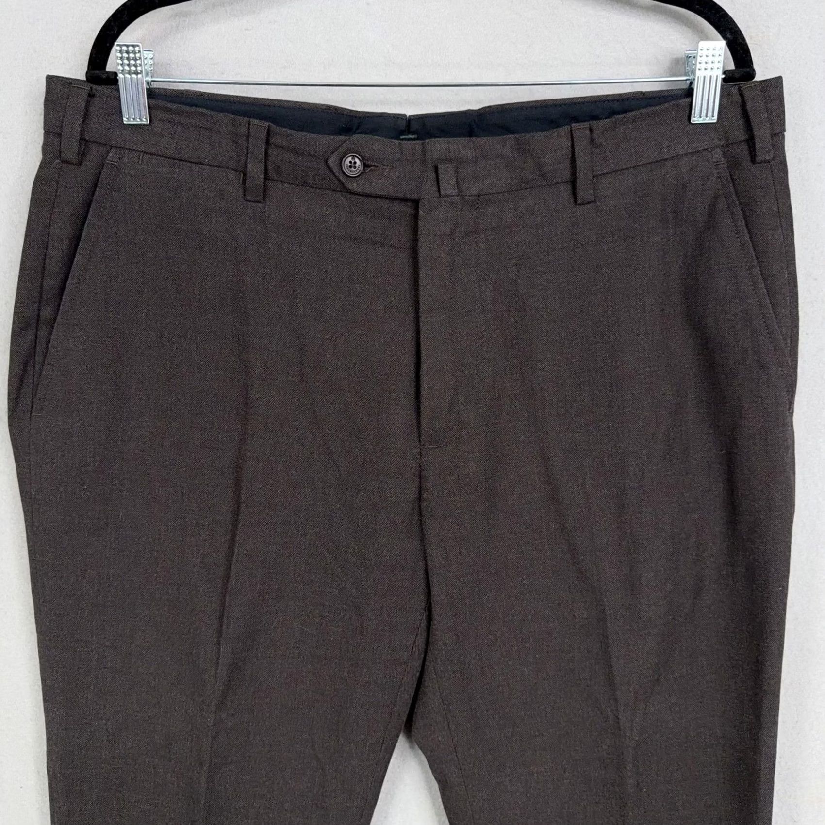 Hamilton Kent & Curwen Pants Mens 38 Brown Hamilton Cotton Dress Tapered Slacks Size US 38 / EU 54 - 2 Thumbnail