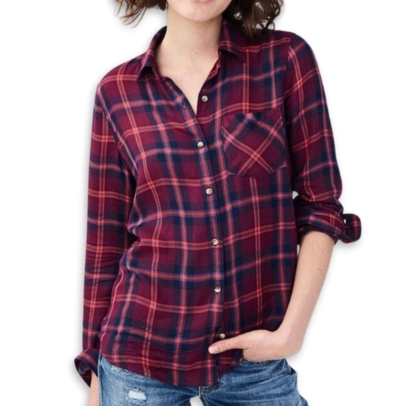 Aeropostale Aeropostale Long Sleeve Shirt Button Down Plaid Red Blue XL Size XL / US 12-14 / IT 48-50 - 1 Thumbnail