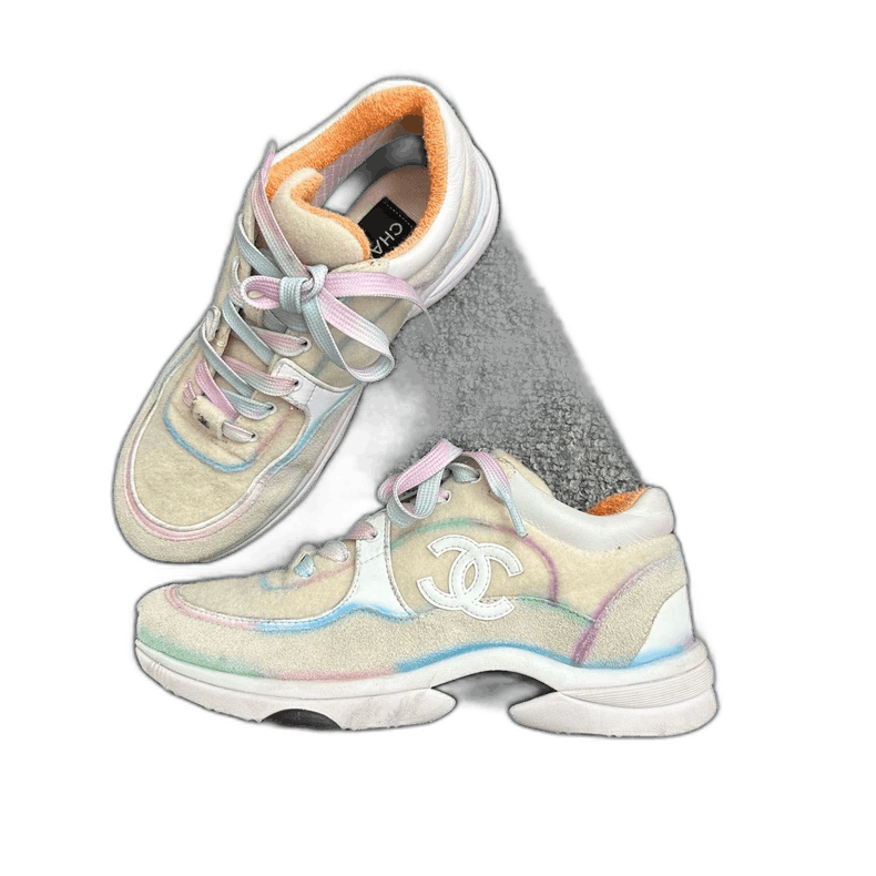 Chanel Colorful Suede Athletic Sneakers Size 36.5