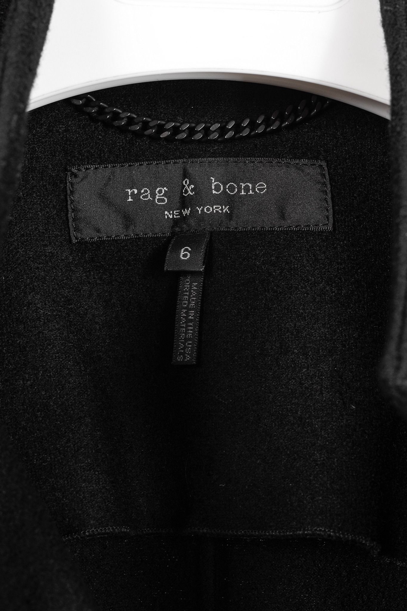 Rag & Bone Slade Black Wool Military Blazer