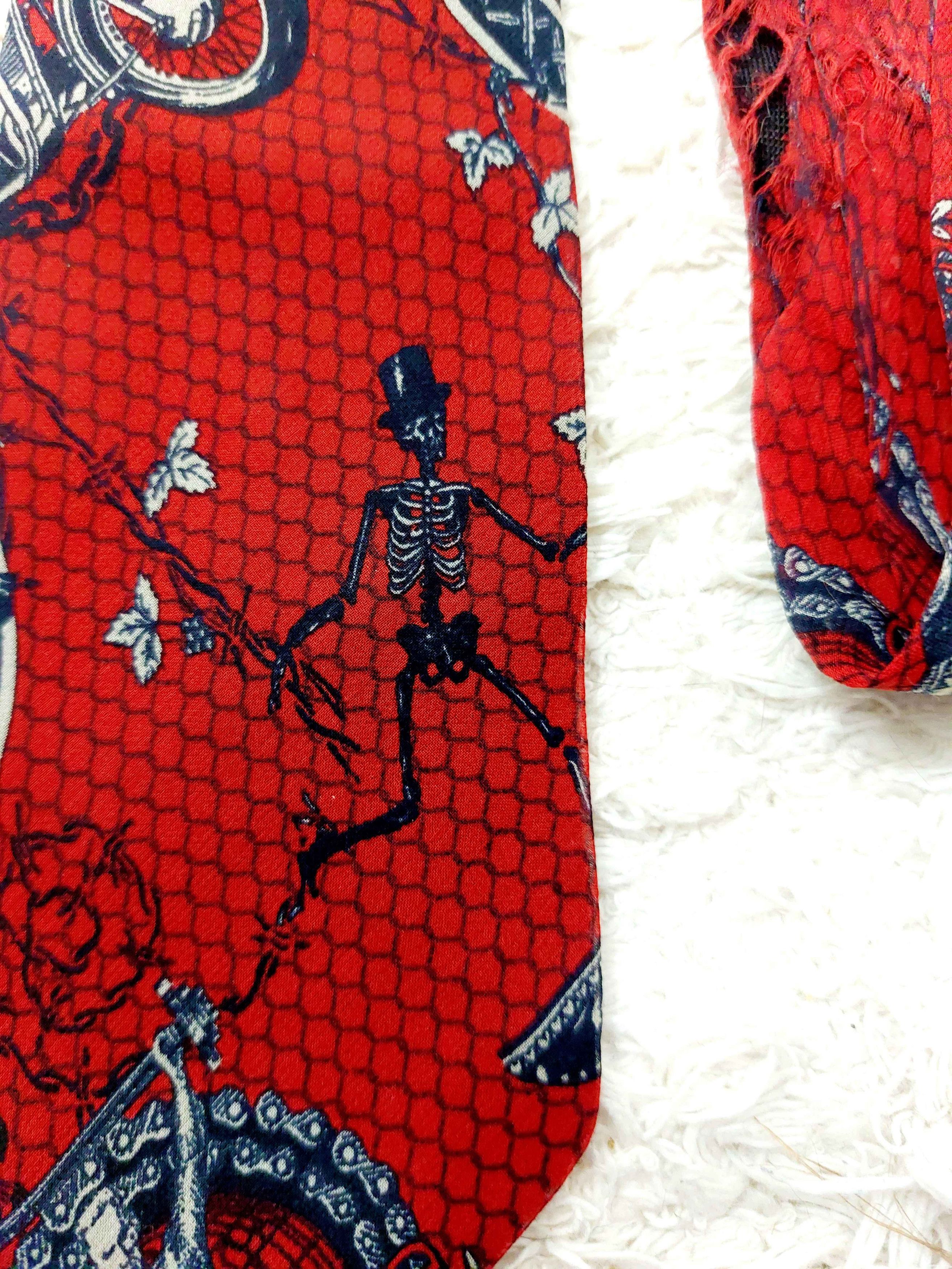 Jean Paul Gaultier Jean Paul Gaultier Mister World Skeleton Moto Tie Necktie Size ONE SIZE - 5 Thumbnail