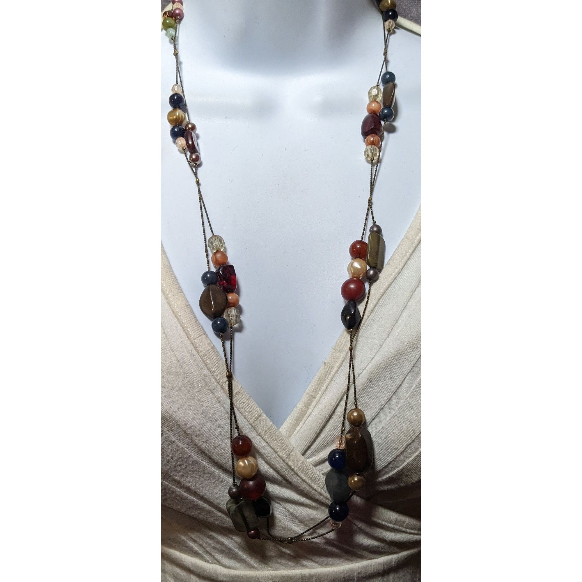 Other Retro Bohemian Cluster Beaded Station Necklace Size ONE SIZE - 6 Thumbnail
