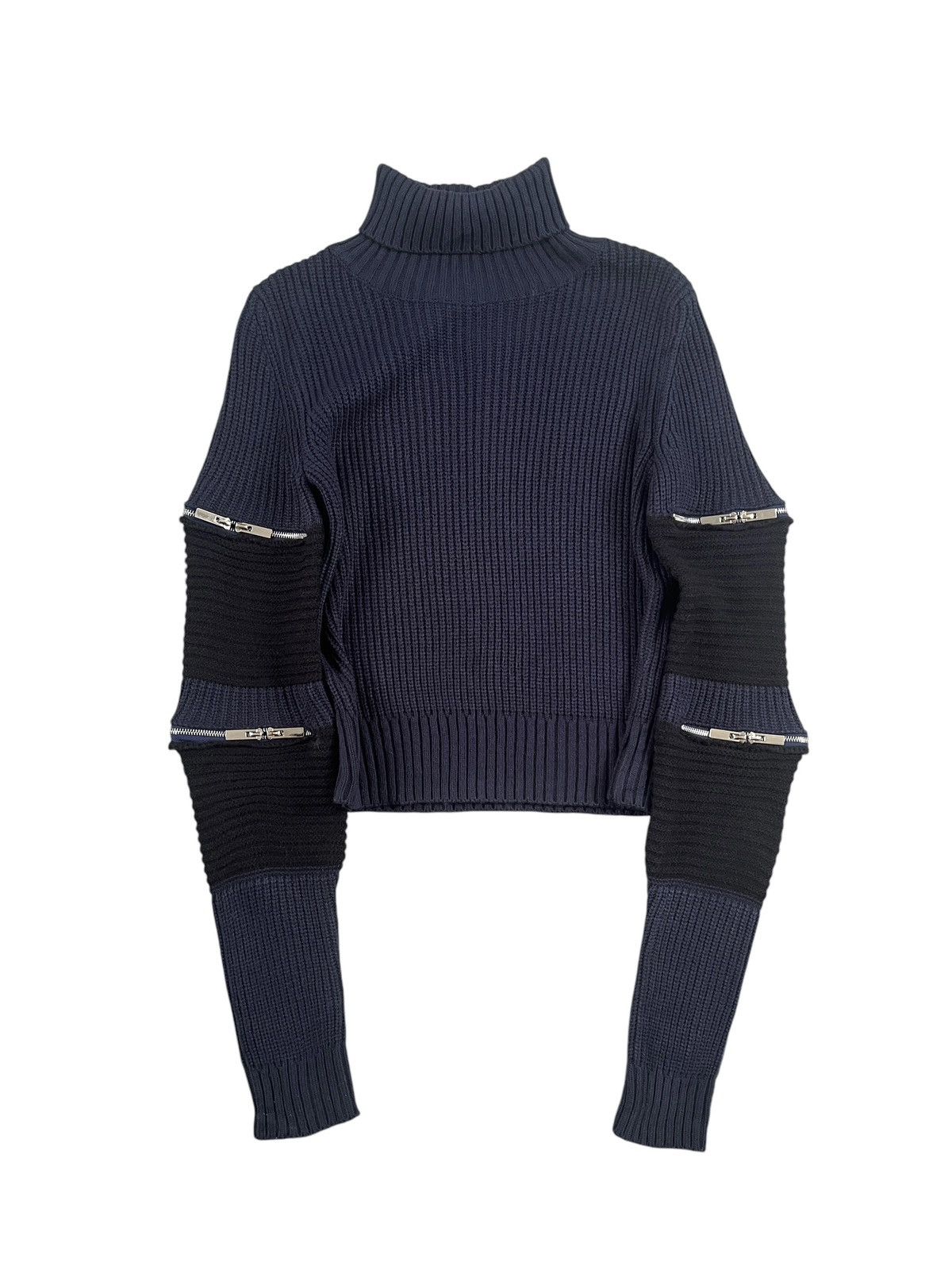 Japanese Brand Rimi & Co 🇯🇵 Cropped Zipper Oversleeve Knit Sweater Size US M / EU 48-50 / 2 - 1 Thumbnail