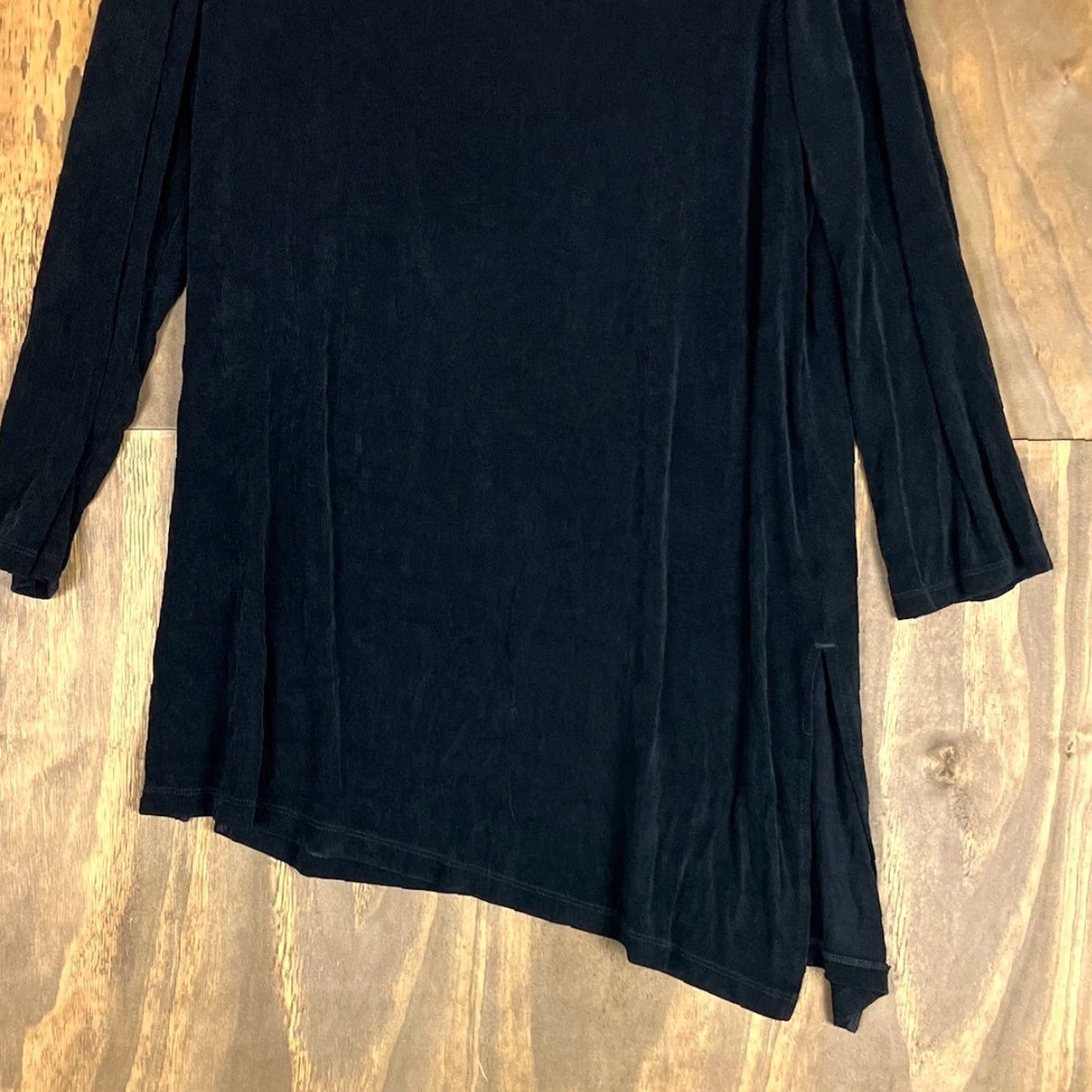 Vintage Chicos Travelers Women Blouse Black Shoulder Cut Outs Asymmetrical Tunic L Size L / US 10 / IT 46 - 3 Thumbnail