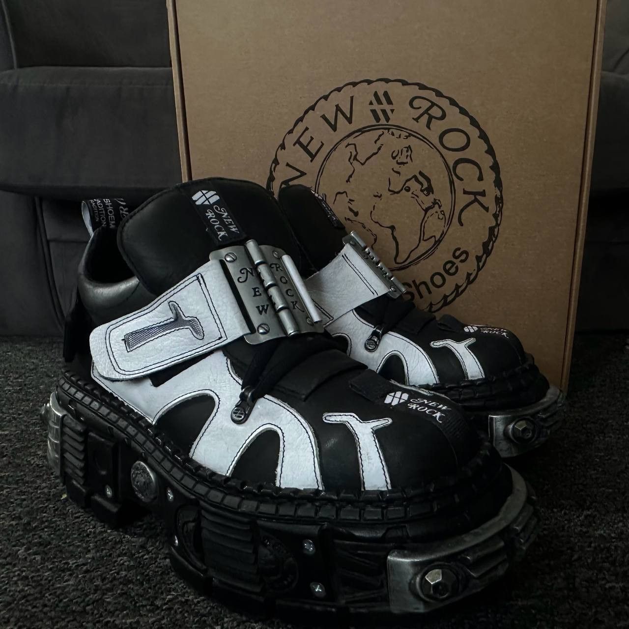 New Rock New Rock platform tank heavy metal shoes custom edition Size US 11 / EU 44 - 1 Thumbnail