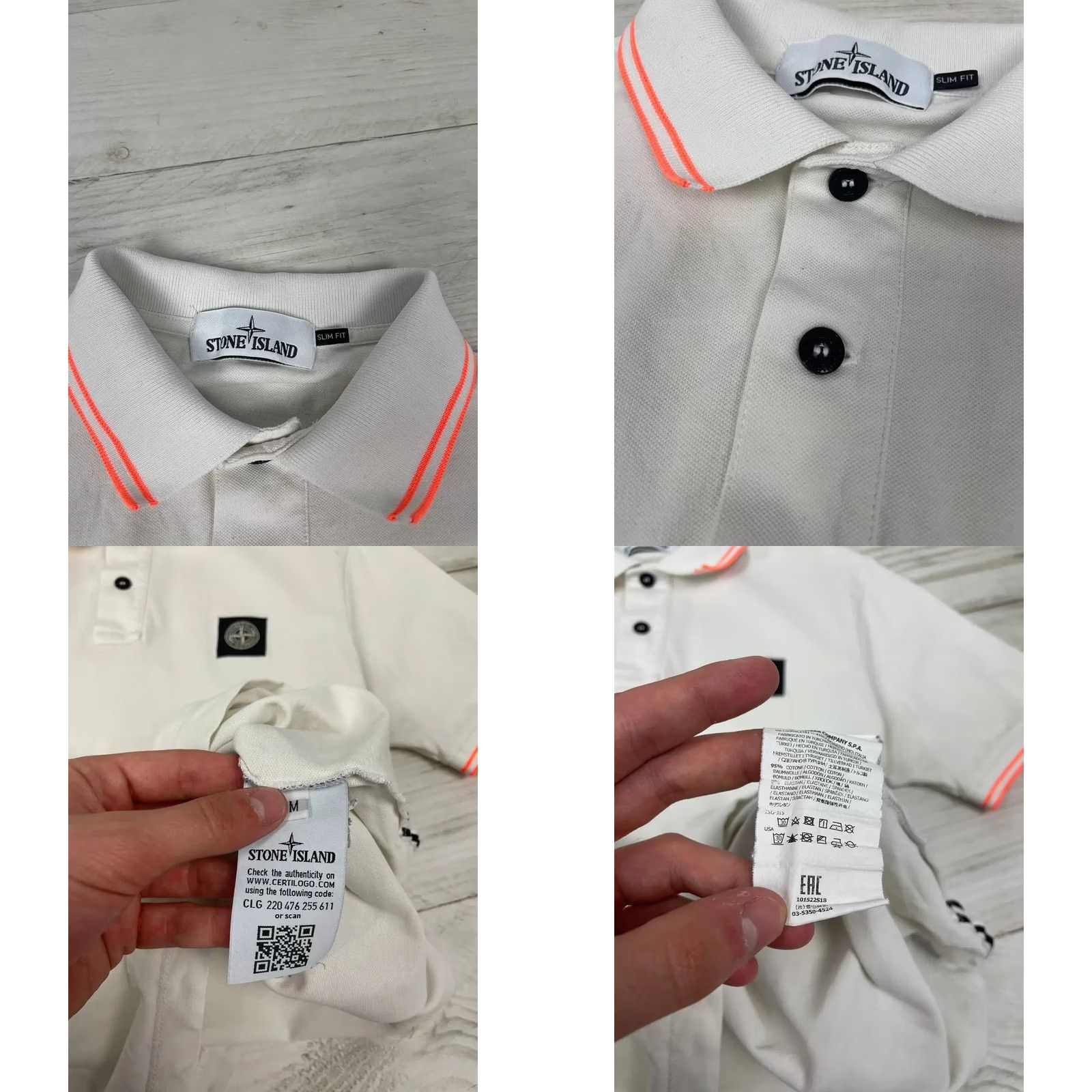 Stone Island Stone Island Polo Shirt Logo Men SZ M White Program Size US M / EU 48-50 / 2 - 8 Thumbnail