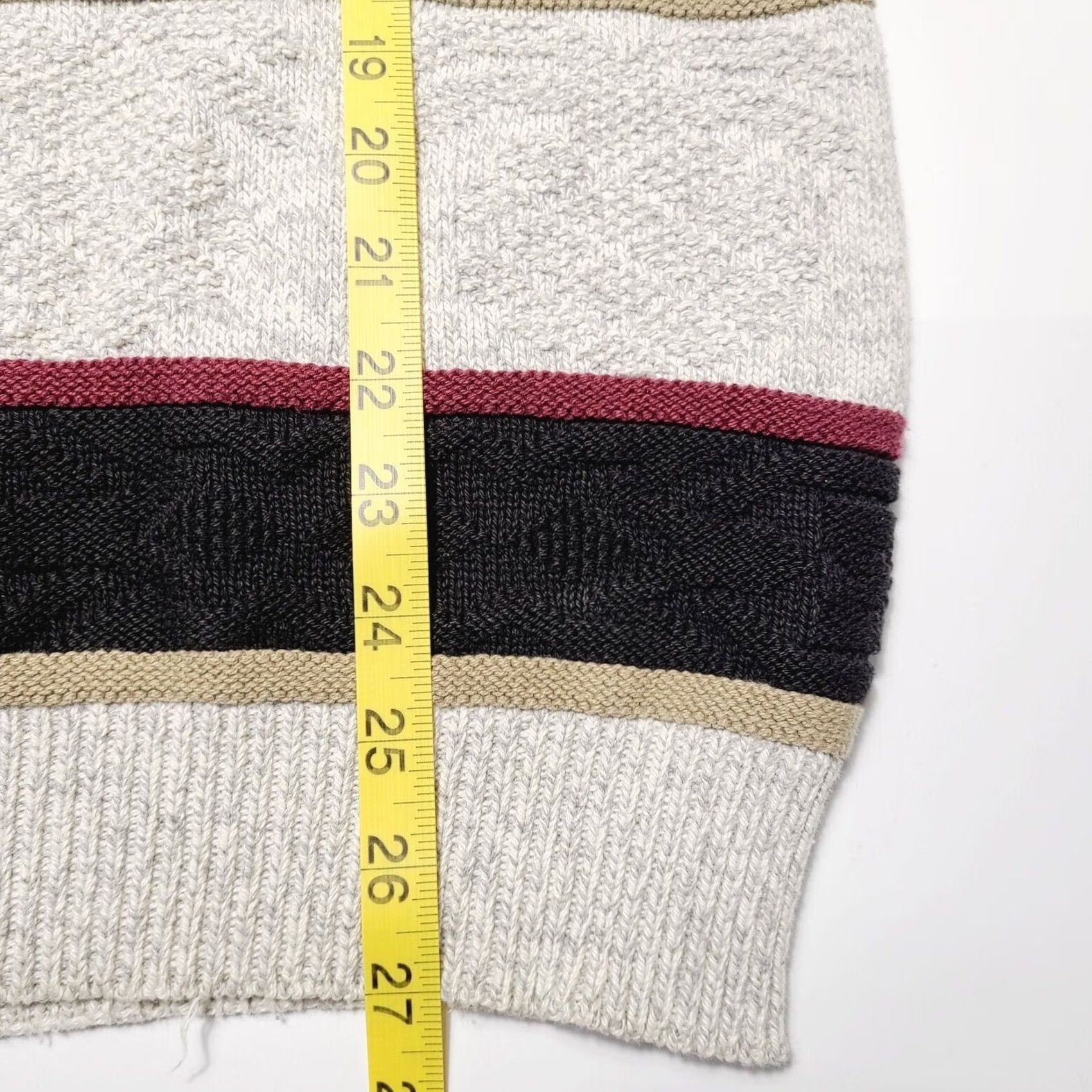 Vintage VINTAGE Hampton Bay Sweater Mens Large Beige Striped Grandpa Made In USA 90's Geometric Knit Cotton Pullover Round Neck Long Sleeve Casual Mens Size US L / EU 52-54 / 3 - 7 Thumbnail