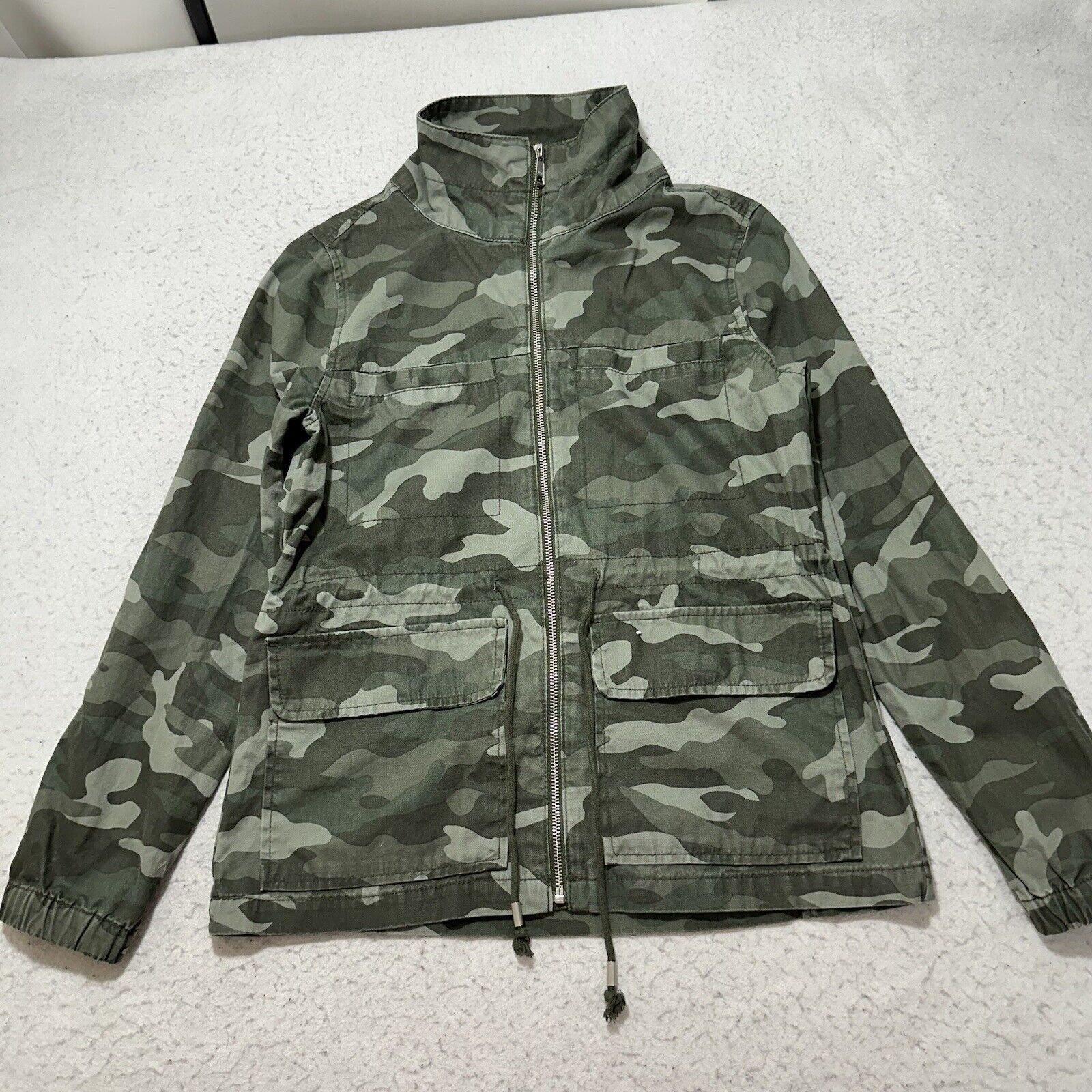 Old Navy Old Navy Small Full Zip Military Jacket Green Camouflage Size S / US 4 / IT 40 - 1 Thumbnail