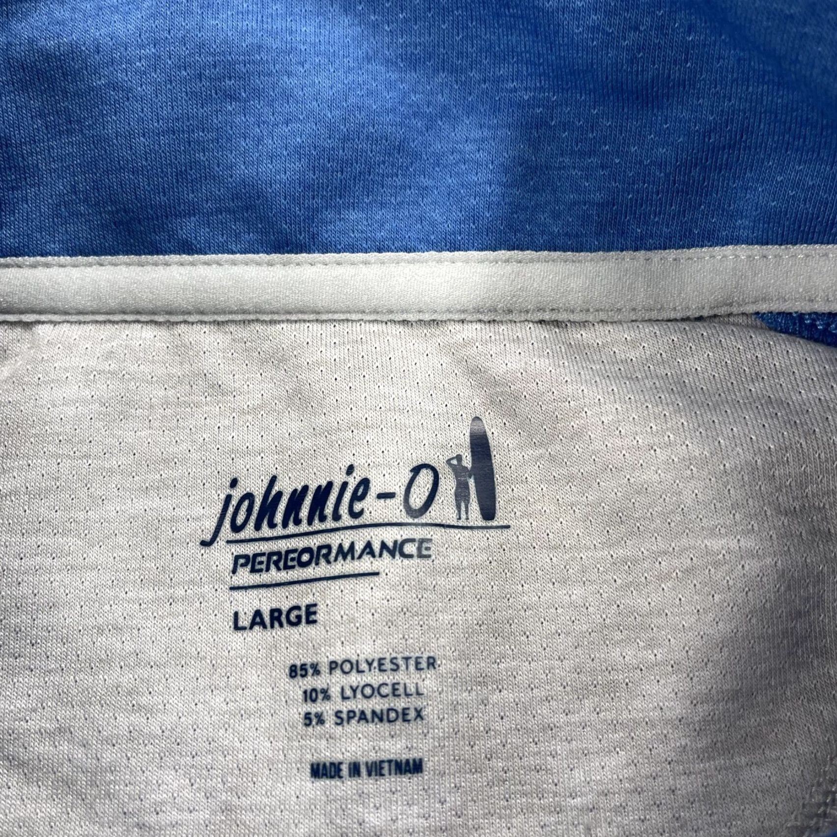 johnnie-O Johnnie-O Jacket Mens Large Golf Pullover 1/4 Zip No Course Logo Blue Performance Logo Sports Size US L / EU 52-54 / 3 - 4 Thumbnail