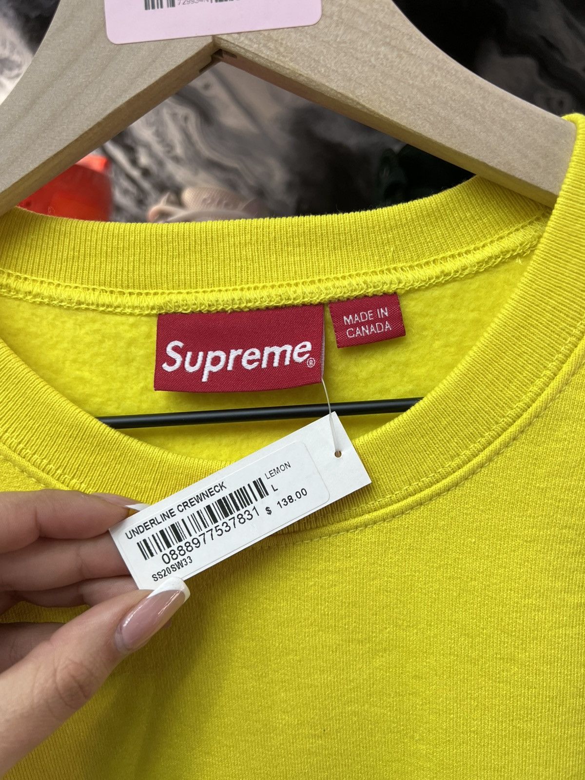 Supreme Supreme Underline Lemon Crewneck Size US L / EU 52-54 / 3 - 8 Thumbnail