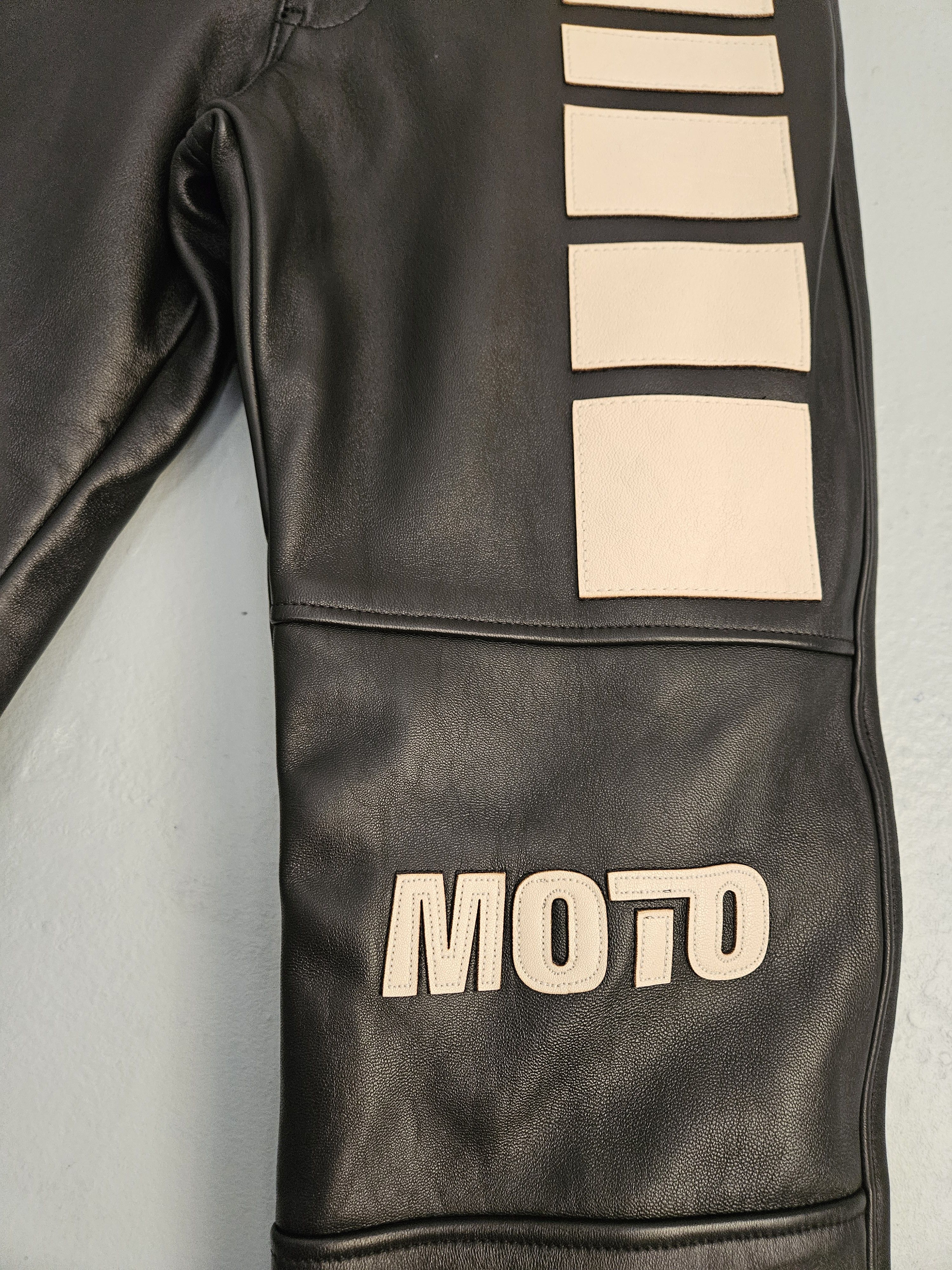 Satoshi Nakamoto Black Leather Moto Track Pants Size US 32 / EU 48 - 5 Thumbnail