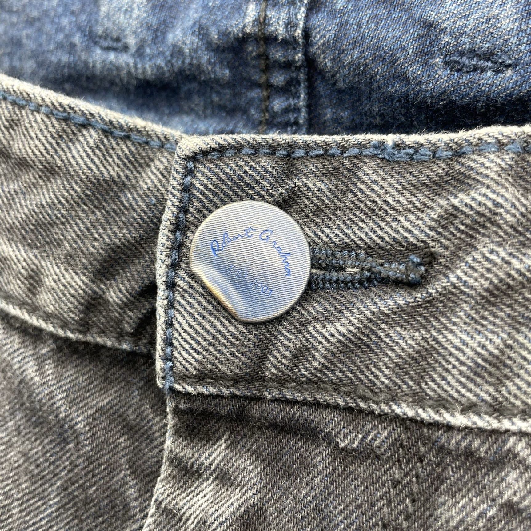 Robert Graham Robert Graham Jeans Mens 39x34 Dark Gray Straight Leg Designer Casual Jeans Size US 39 - 3 Thumbnail