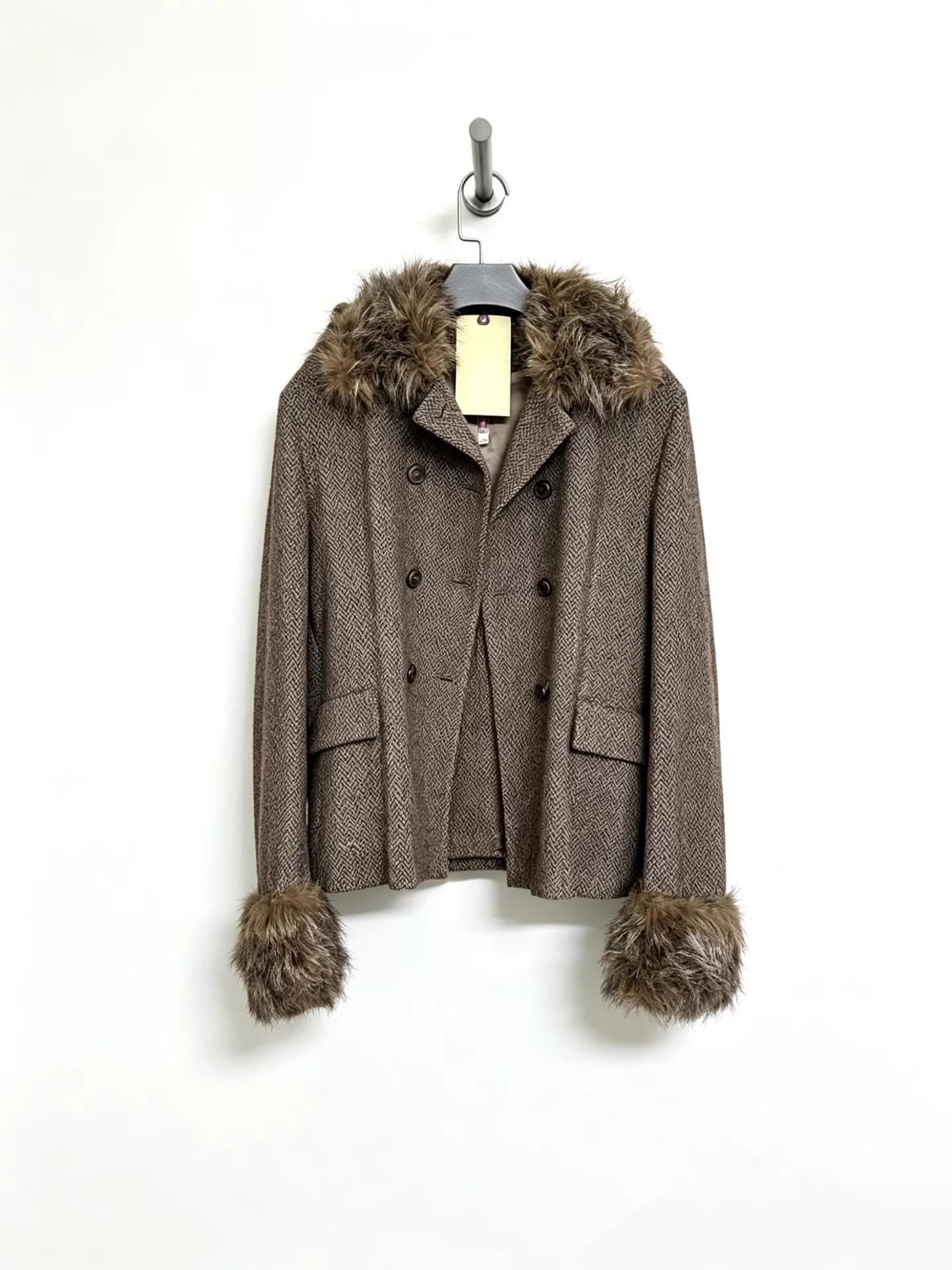 Christophe Lemaire LEMAIRE 1998A/W Women's Runway Fur Collar Wool French Jacket Size XS / US 0-2 / IT 36-38 - 3 Thumbnail