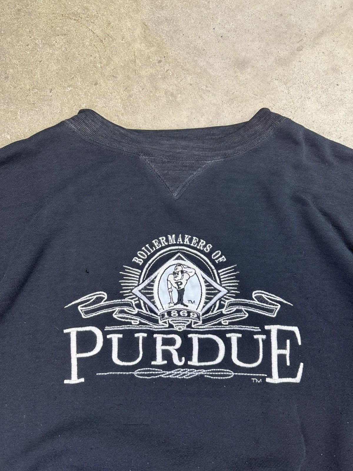 Vintage vintage 90s purdue collegiate spellout crewneck Boxy XL Size US XL / EU 56 / 4 - 3 Thumbnail